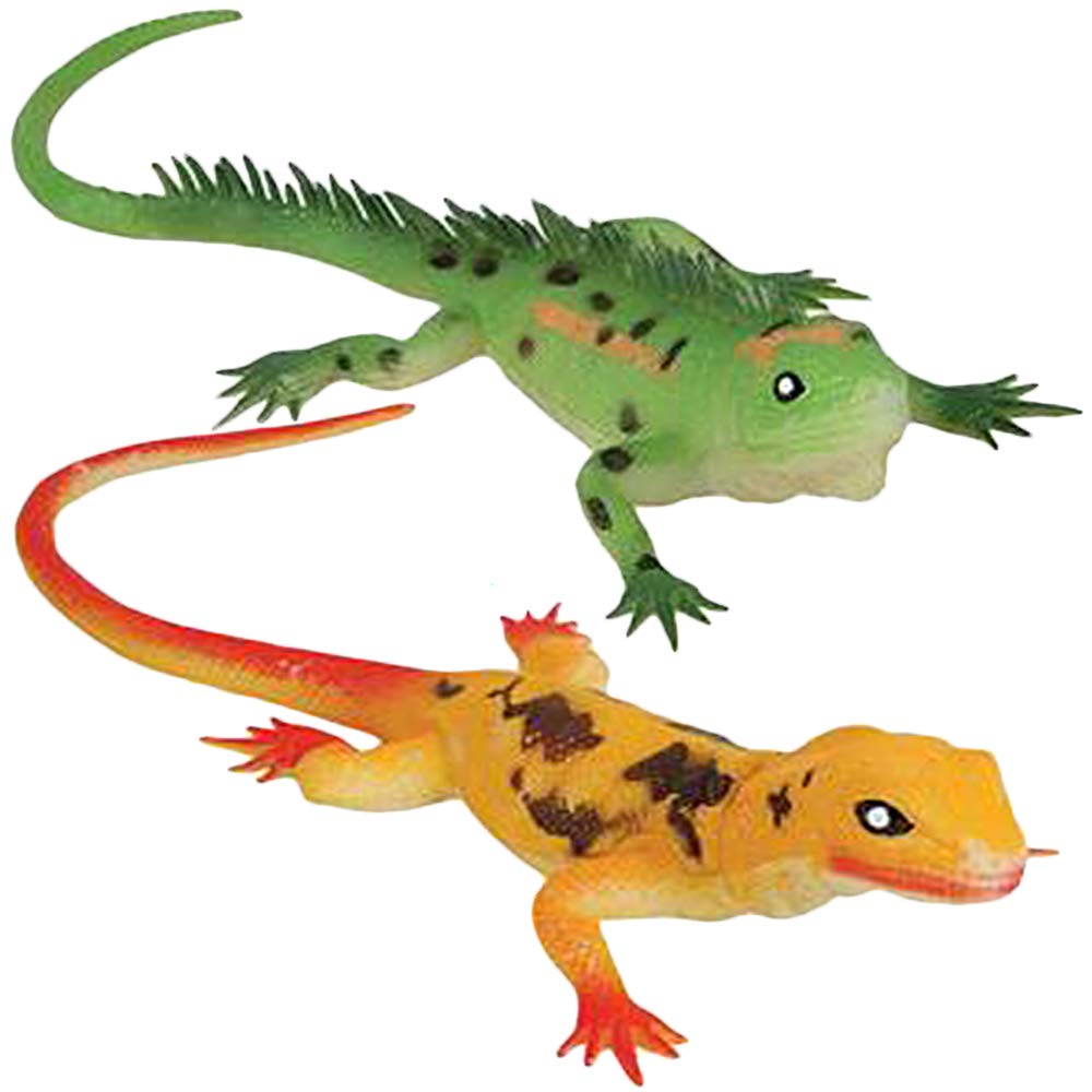 ArtCreativity Soft Lizard Toys for Kids - Set of 2 Realistic PVC Animal Figurines, 13.5” Long Reptile Toys for Pretend Play, Wildlife Decor & Educational Learning | Perfect for Safari Birthday Parties, Zoo Themed Events & Nature Classroom Activities
