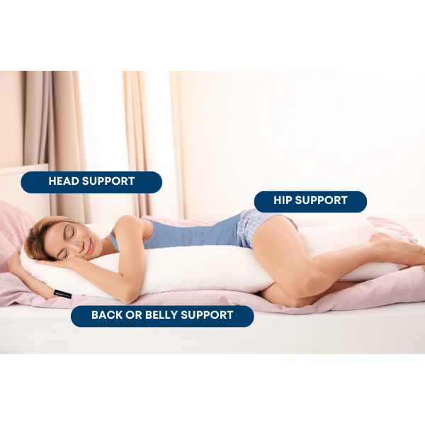 UPedic Body Pillow for Side Sleepers - Memory Foam Support for Neck, Back & Pregnancy - Ultra Soft Cooling Cover - Perfect for Sleeping, Maternity & Pain Relief