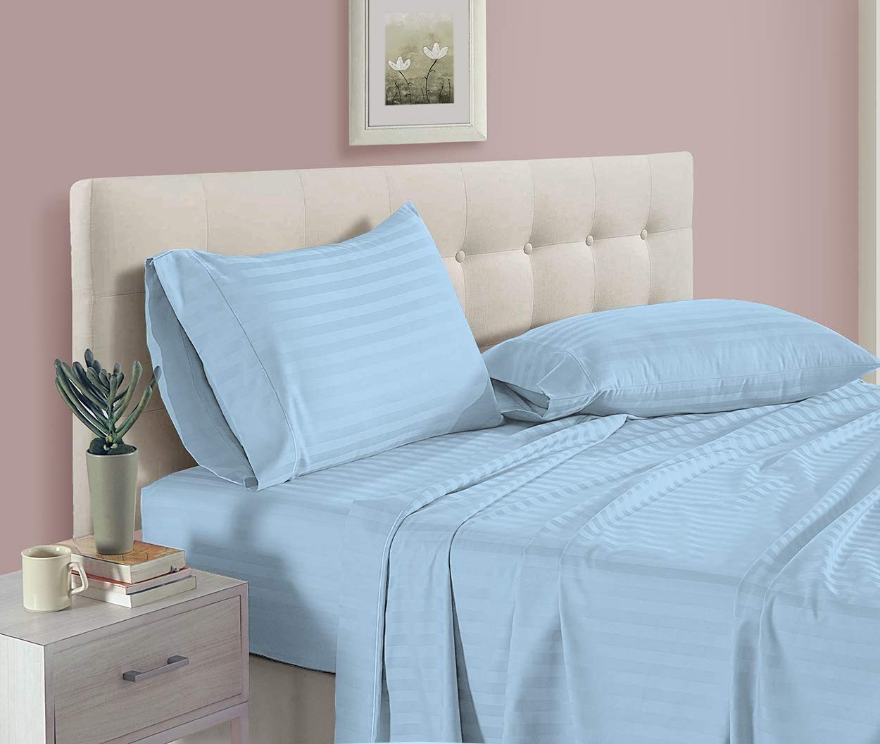 Premium 600 Thread Count Extra Deep Pocket Sheet Set - 4 Piece Super Deep Bed Sheets Fits 18