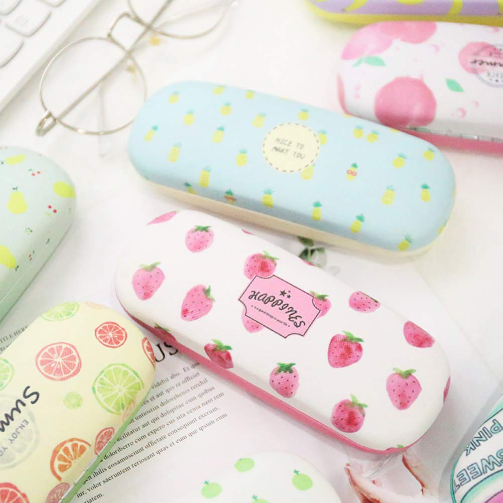 ARTIBETTER Hard Clamshell Glasses Case - Cute Printed Eyewear Storage for Sunglasses & Reading Glasses - Strawberry Design - Perfect for Travel, Home, and Office Organization