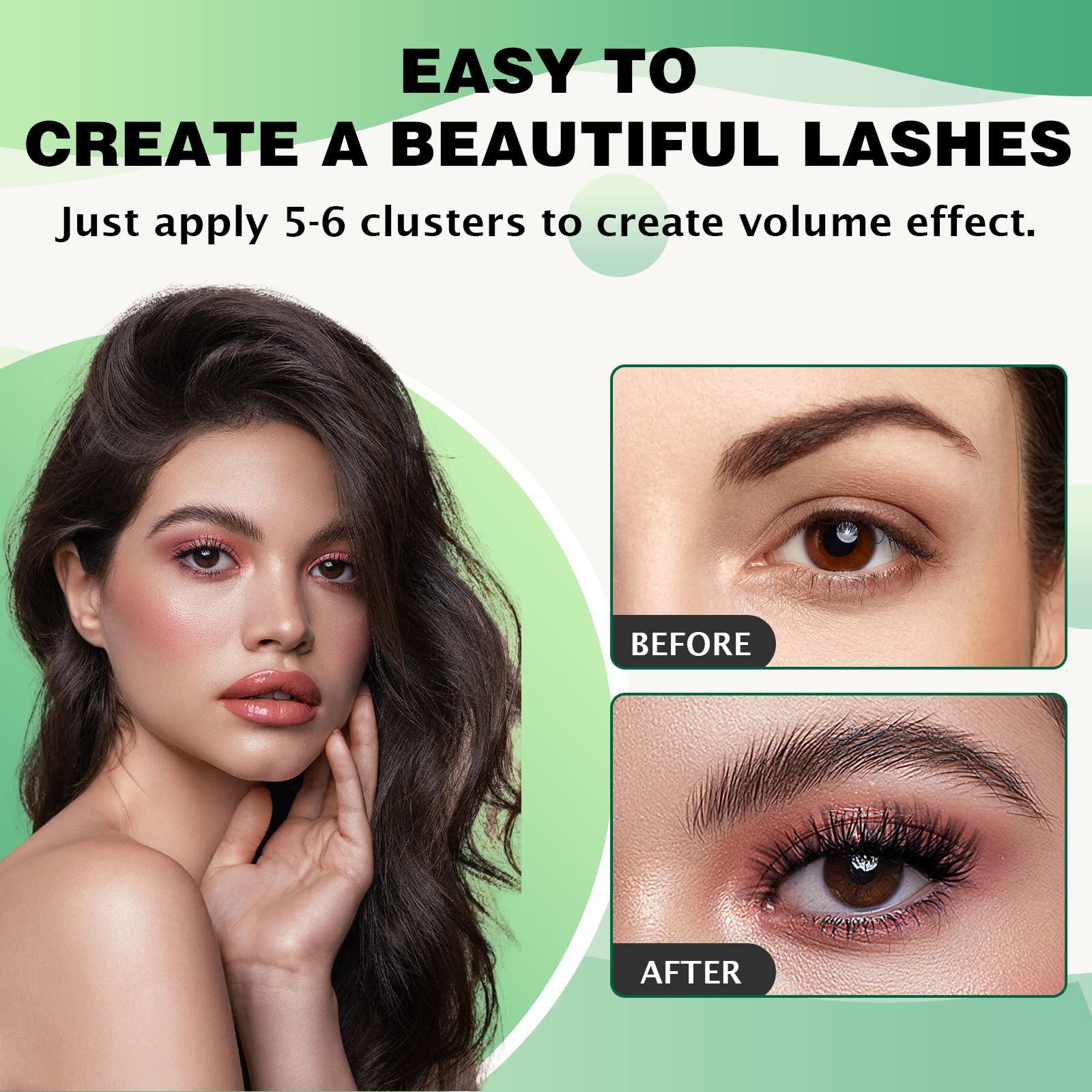 KEYYOU 96pcs Individual Lash Clusters - Y02 D Curl 10-18MIX Volume Wispy Lashes for Soft & Comfortable DIY Eyelash Extensions at Home | Perfect for Daily Wear, Parties & Special Occasions