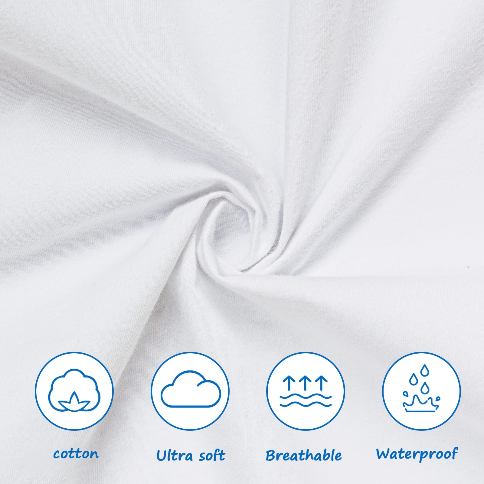 Soft & Breathable Waterproof Cotton Travel Crib Sheets 2 Pack - Fits Guava Lotus, Dream on Me & 42