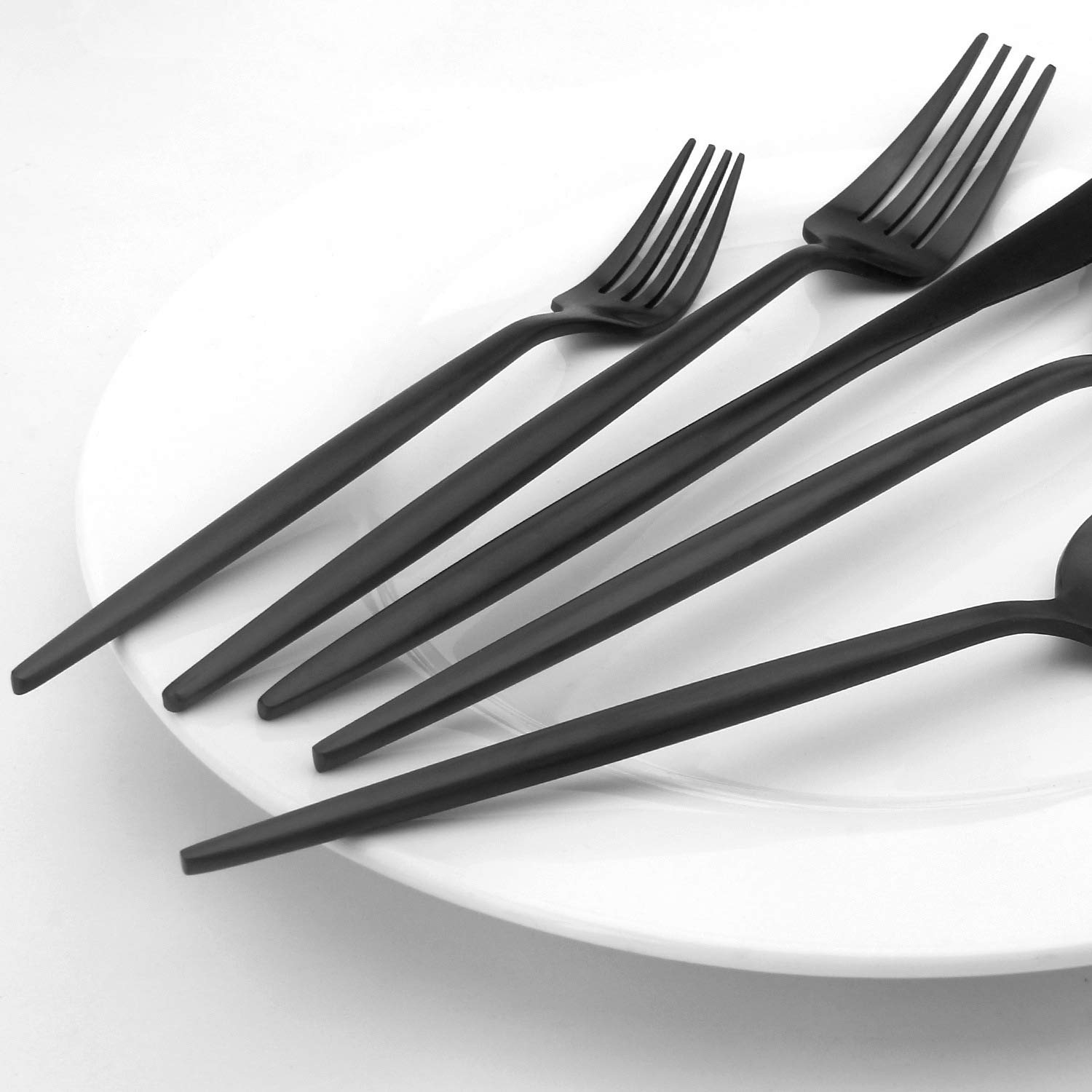 Vanys 30-Piece Matte Black Stainless Steel Flatware Set - Knives, Forks & Spoons for 6 People - Durable Satin Finish Cutlery Set for Everyday Dining, Dinner Parties & Restaurant Use