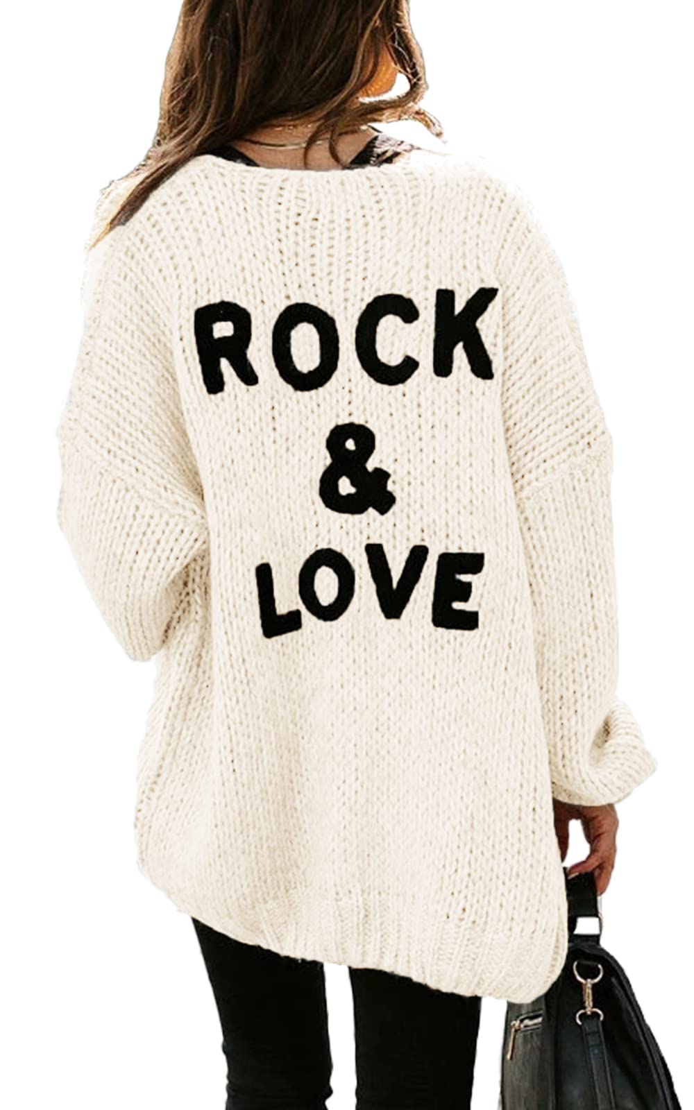 PRETTYGARDEN Women's Soft Long Sleeve Open Front Knit Cardigan Sweater - Lightweight Loose Draped Coat for Fall & Winter - Perfect for Office, Casual Outfits and Layering