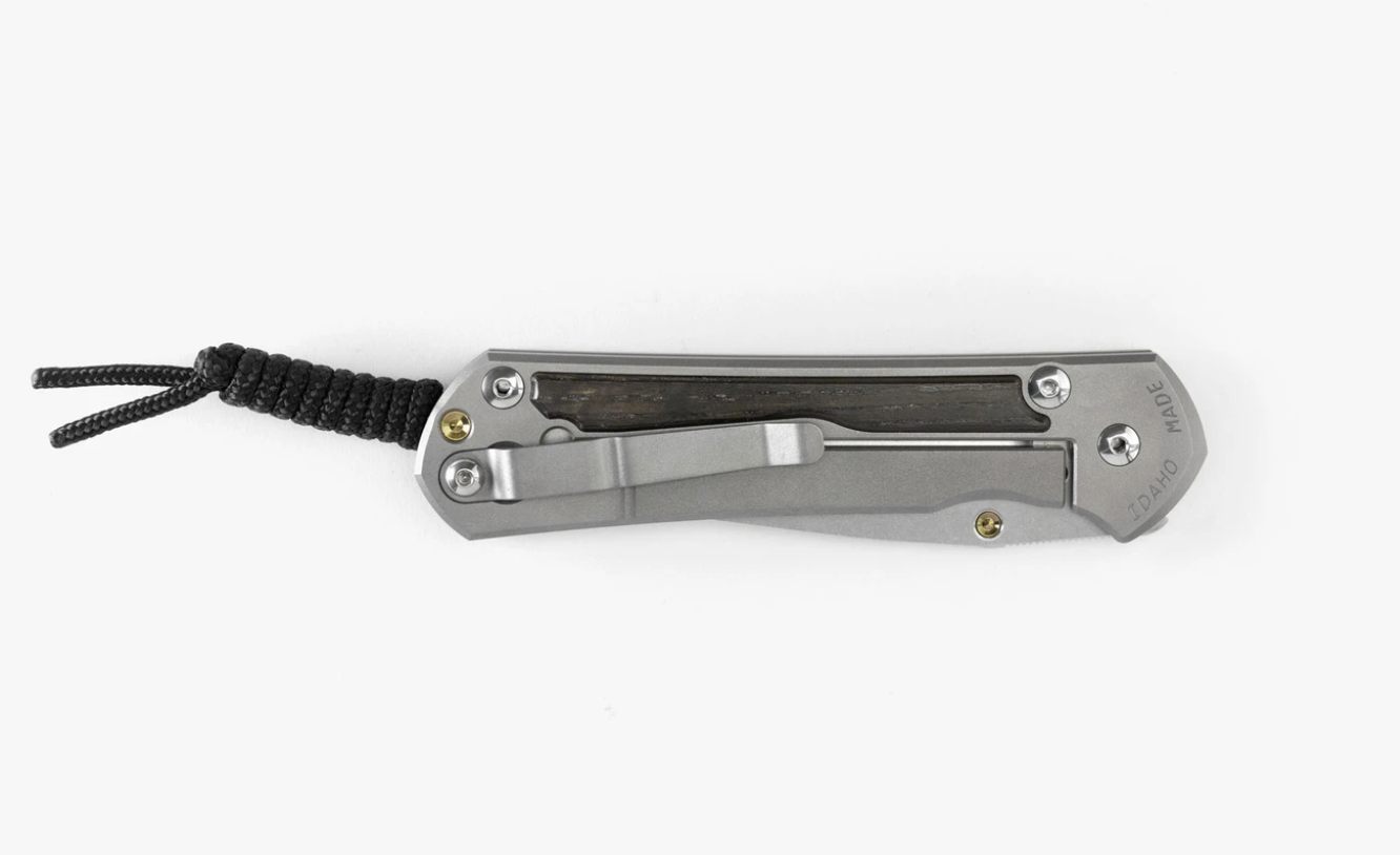 Chris Reeve Knives Large Sebenza 31 Drop Point Folding Knife - Bog Oak Inlays, Matte Finish - EDC, Outdoor, Camping, Hunting, Survival Gear