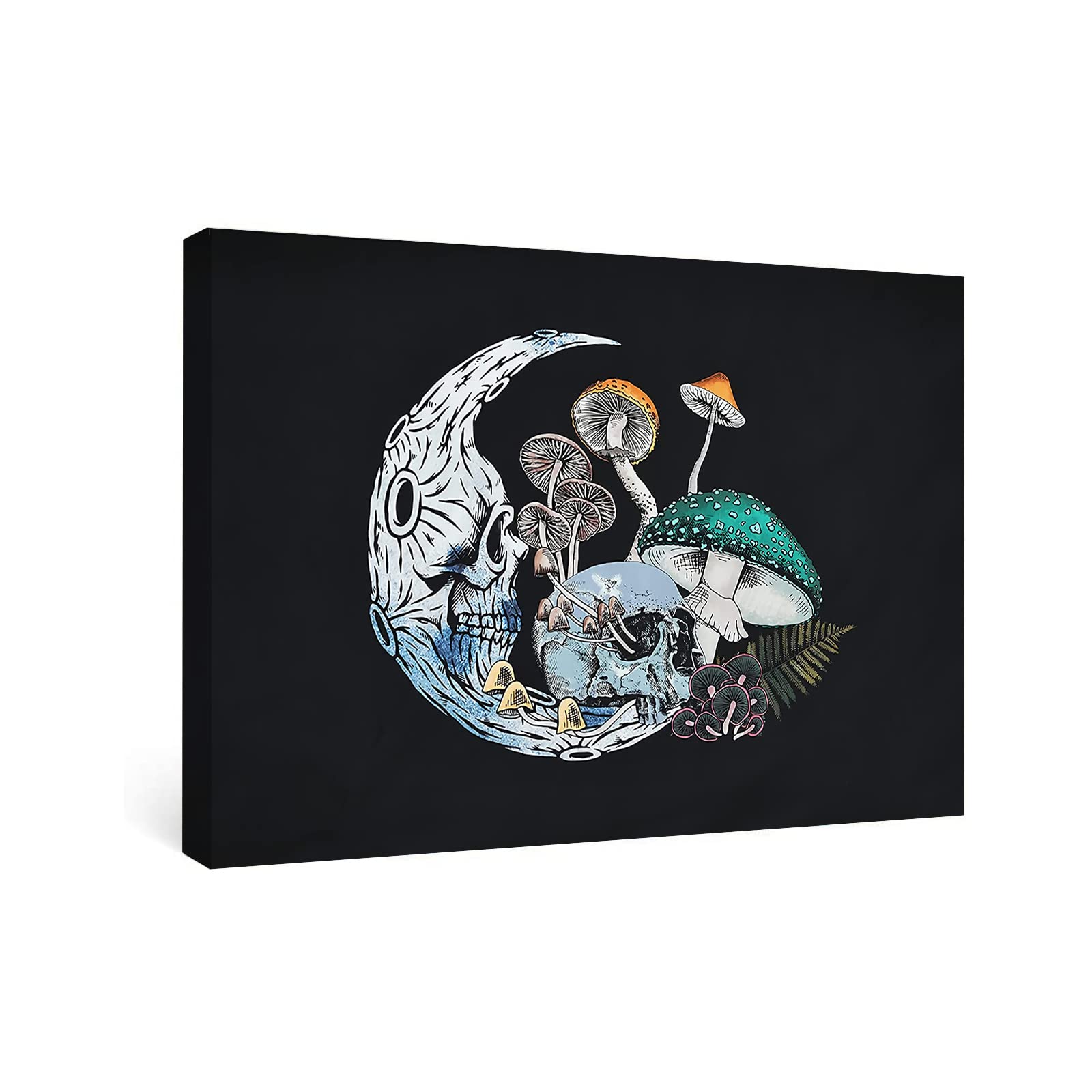 Youshosho Skull Wall Art Prints - Gothic Home & Office Decor - Framed Canvas Wall Art for Living Room, Bedroom, or Man Cave