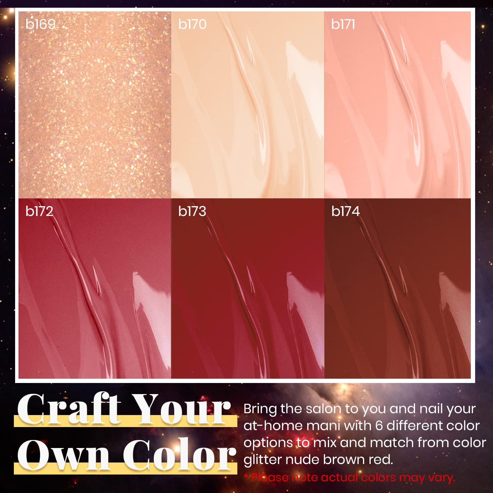 Beetles Gel Nail Polish Set - 6 Colors (Nude, Maroon, Brown) | Soak Off UV LED Gel Polish Kit | Gift for Women | Perfect for Home Manicures, Nail Art & Salon-Quality Results