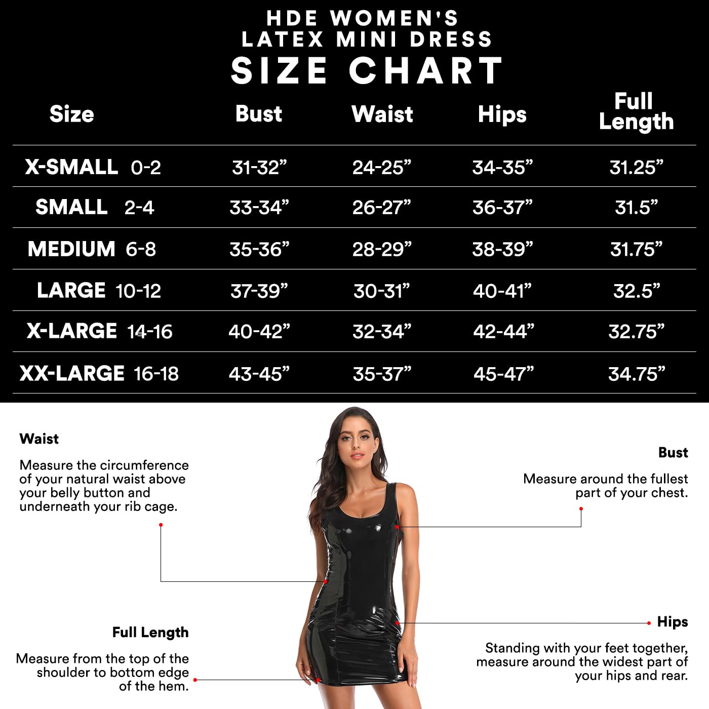 HDE Women's Latex Mini Dress - Faux Leather Bodycon Club Dress for Women | Sexy Tight Party Outfit for Nightclub, Date Night & Special Occasions