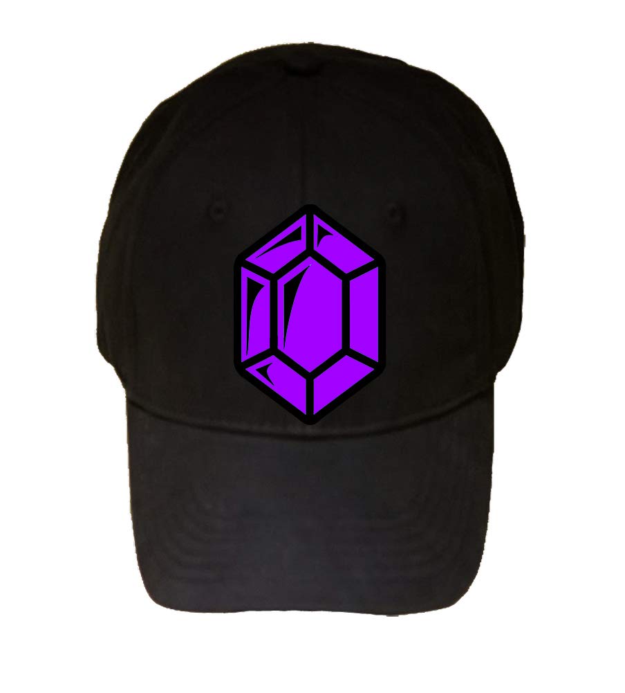 Fantasy Game Gem Currency Video Game Rupee Coin - 100% Cotton Adjustable Hat (Purple) | Perfect for Cosplay, Gaming Conventions & Fantasy Themed Events