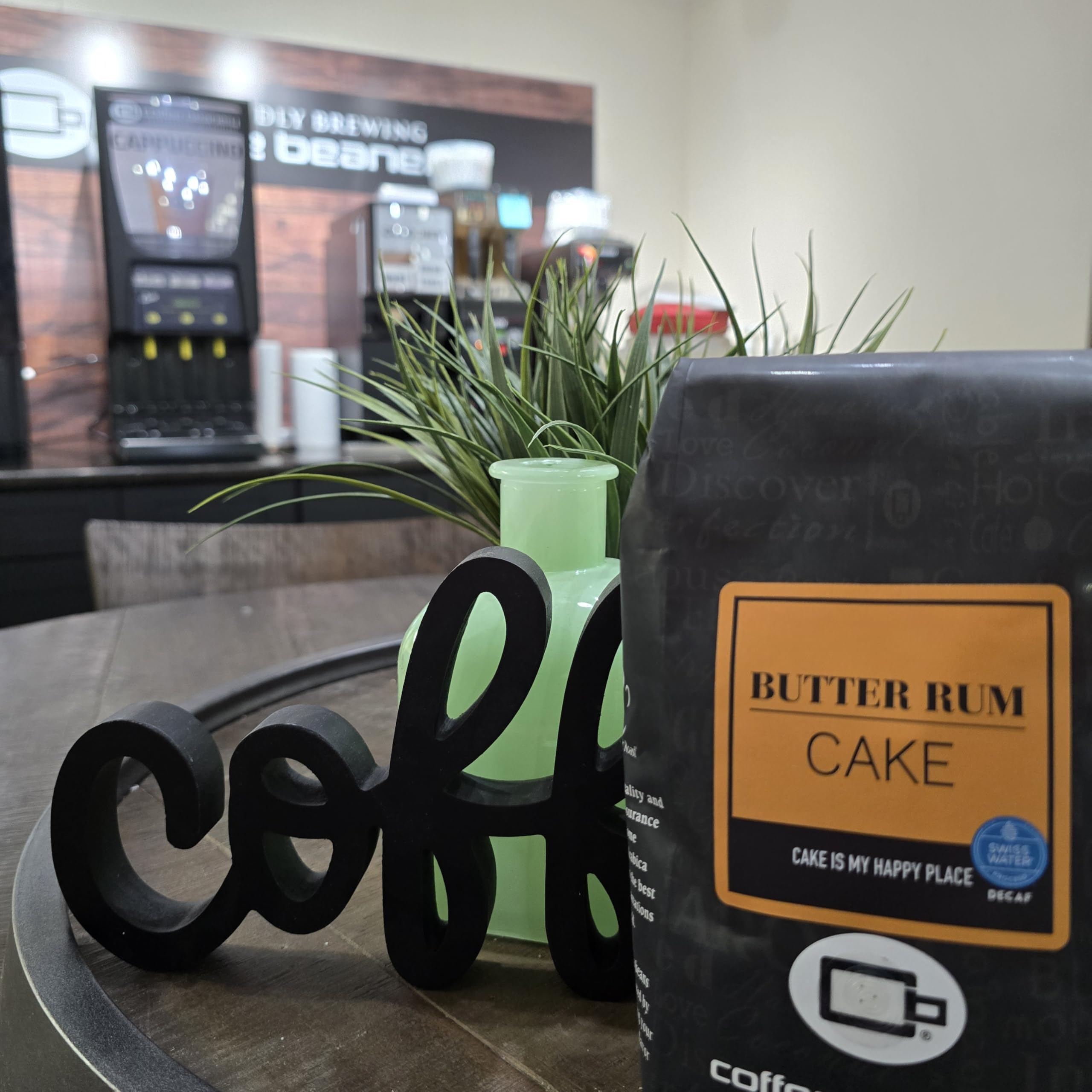 Butter Rum Cake Flavored Decaf Coffee | Specialty Arabica Medium Roast | 12oz Coarse Ground | Perfect for Holiday Gifts & Cozy Winter Mornings
