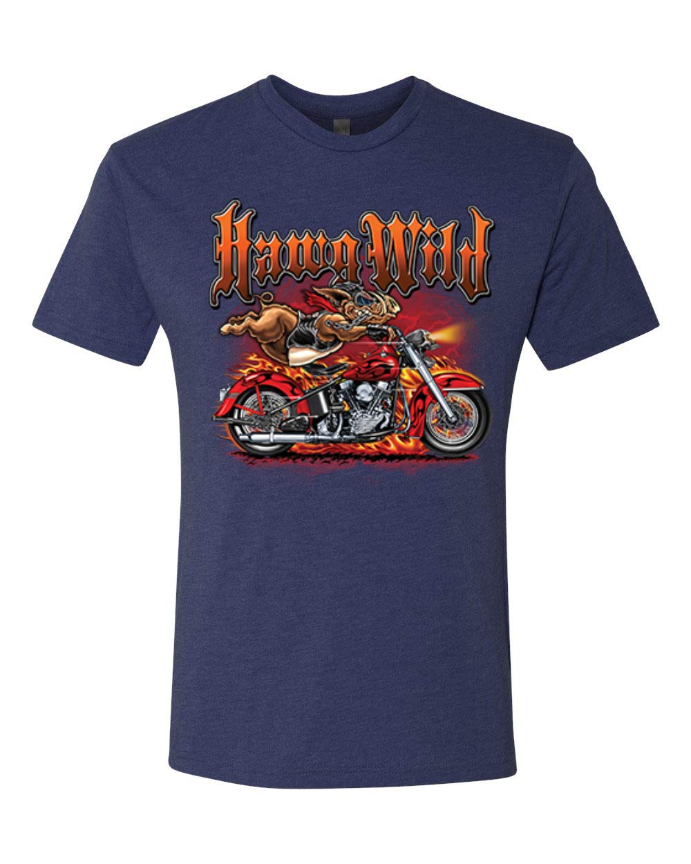 Wild Hawg Motorcycle Flaming Cars & Trucks Men's Premium Tri-Blend T-Shirt - Comfortable & Stylish for Bikers, Car Enthusiasts & Casual Wear