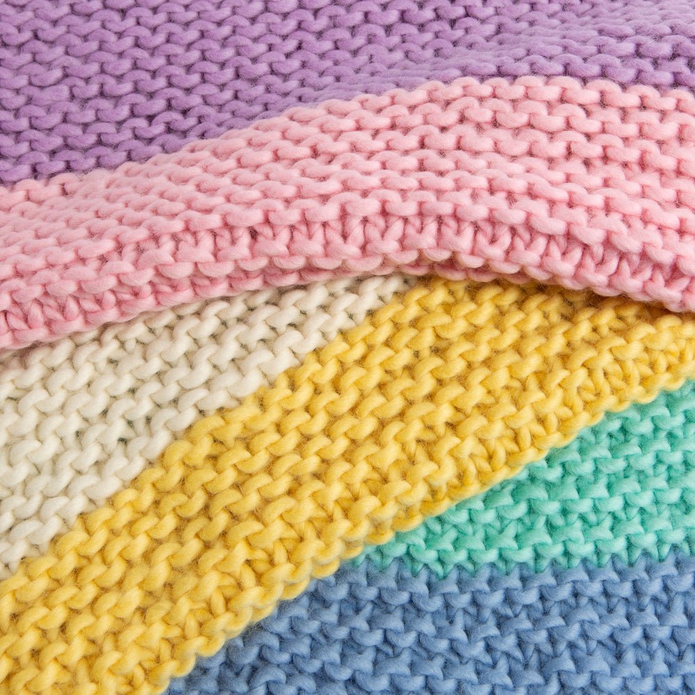 Soft Pastel Dreams Blanket Knitting Kit - DIY Chunky Knit Throw for Beginners, Cozy Handmade Home Decor Gift for Women, Perfect for Living Room, Bedroom & Nursery