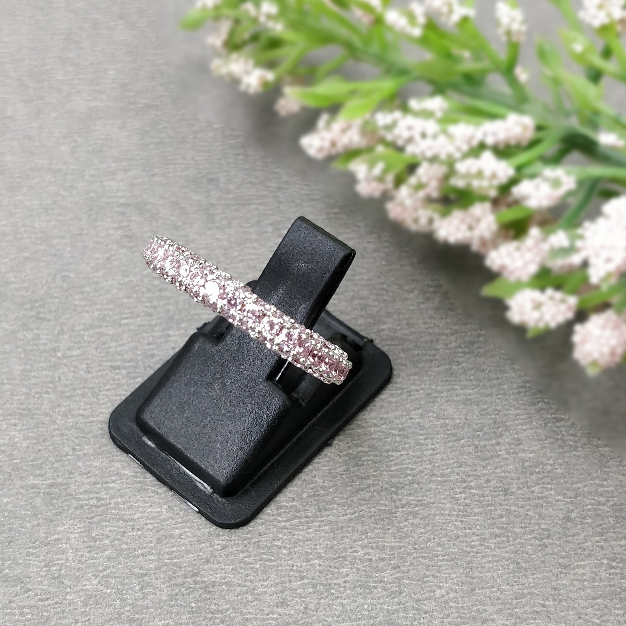 Elegant AAA Cubic Zirconia Women's Rings - White & Pink Crystal Channel Set Fashion Jewelry | Perfect Gift for Her, Anniversary, Birthday & Special Occasions