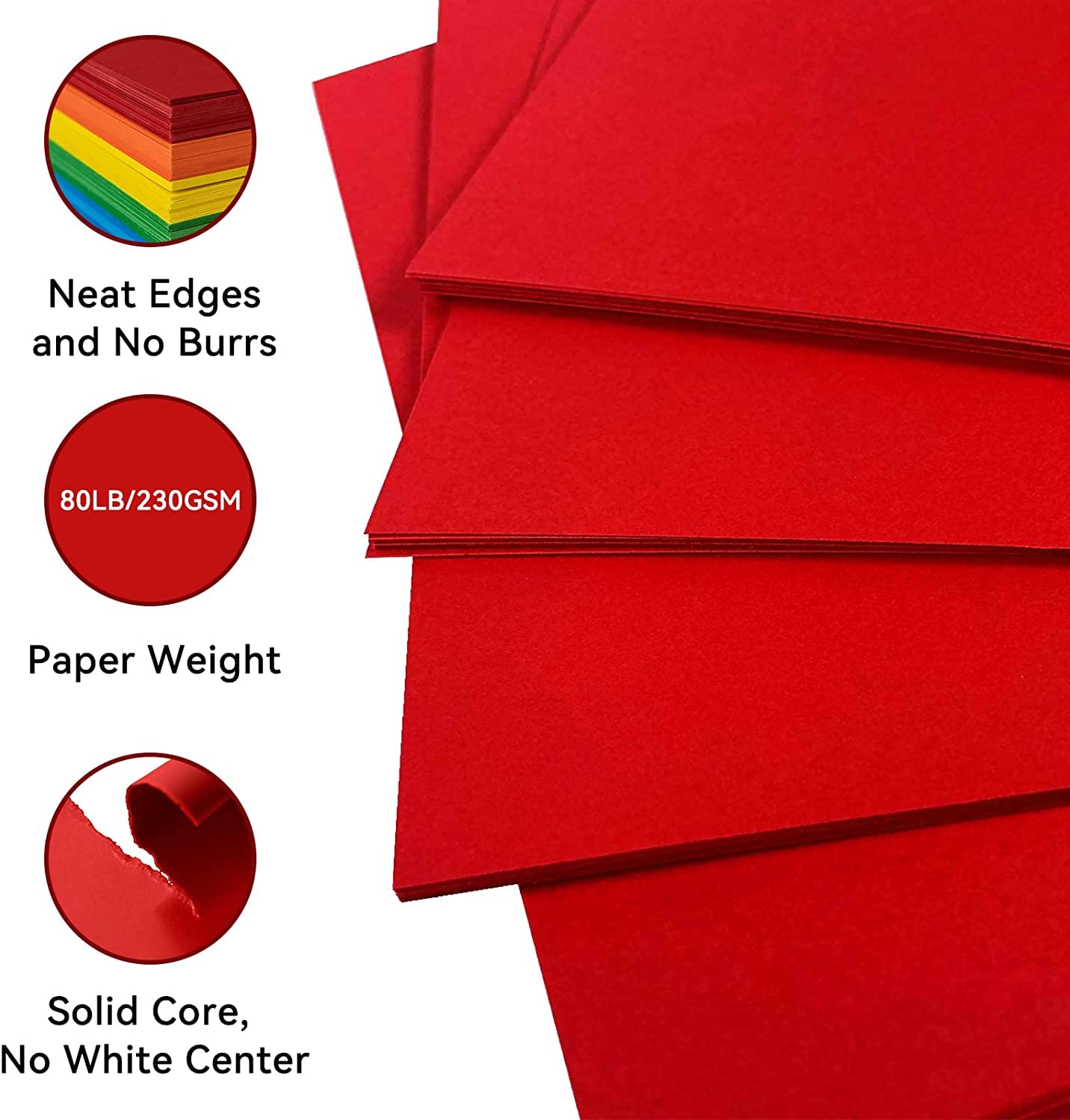 70 Sheets Red Cardstock Paper 8.5x11 Inches - 90 lb/250 GSM Thick Construction Paper for Cricut, Card Making, Scrapbooking, DIY Crafts - Perfect for Greeting Cards, Invitations, School Projects & Home Decor