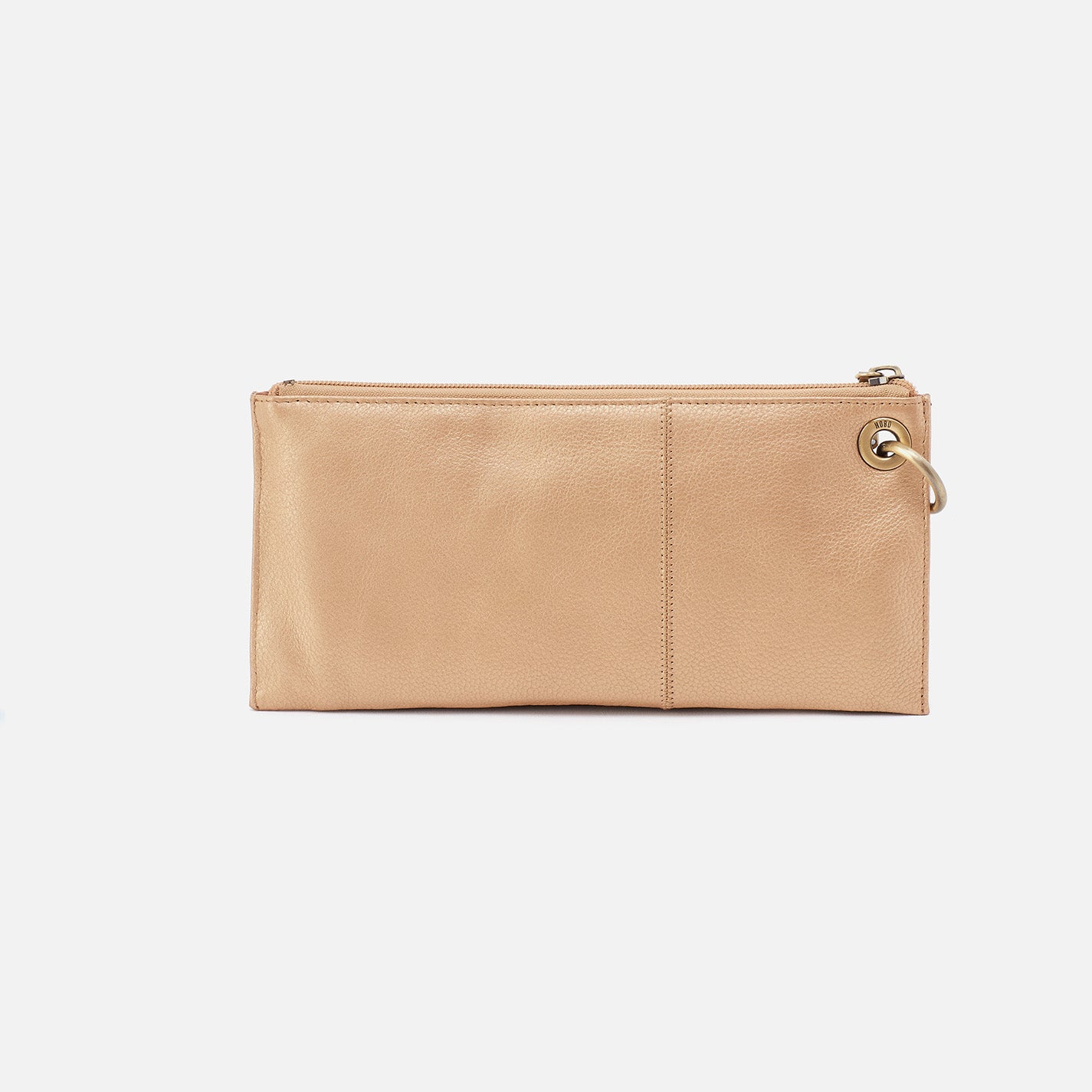 Vida Wristlet in Pebbled Metallic Leather - Dusty Gold Crossbody Wallet for Women | Perfect for Parties, Shopping & Everyday Use