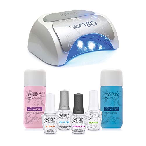 Gelish Harmony LED Nail Polish Set - 6 Colors Gel Nail Polish Kit with Base & Top Coat - Long Lasting UV/LED Gel Polish for Salon & Home Manicure - Perfect for Nail Art, Parties & Special Occasions