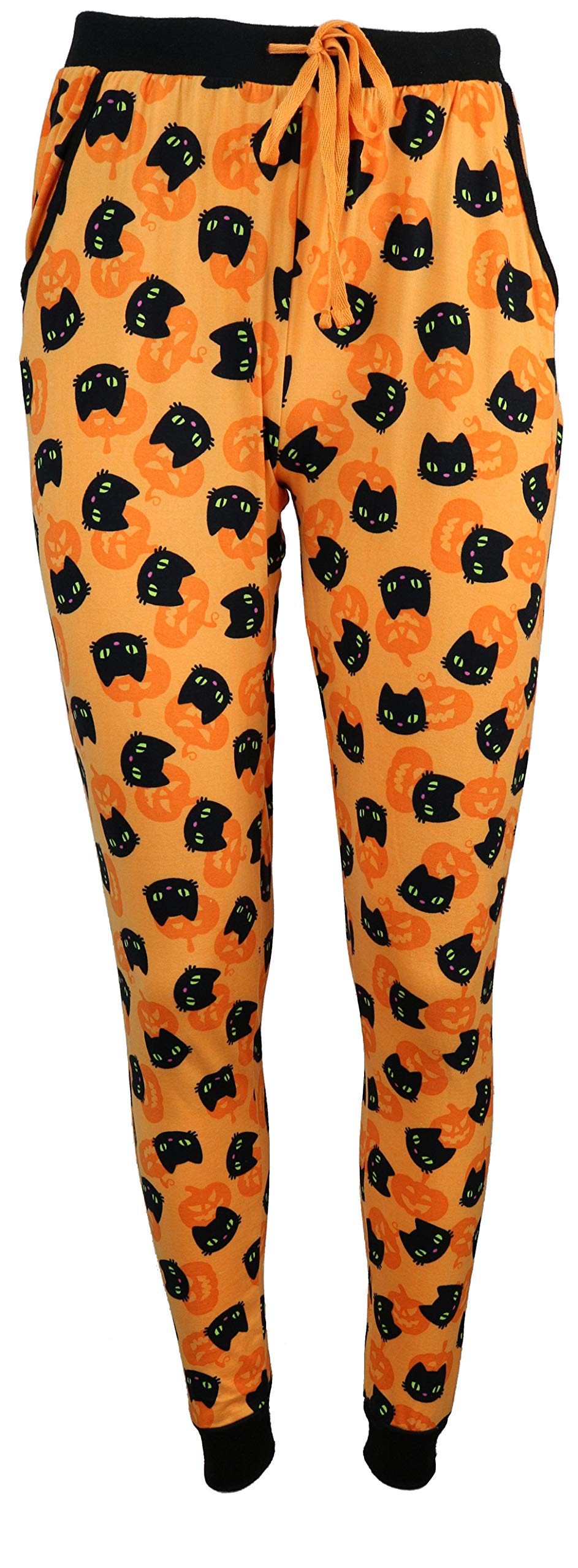 Women's Halloween Themed Jogger Pajama Pants with Pockets - Cozy Lounge Pants for Sleep, Parties & Seasonal Comfort