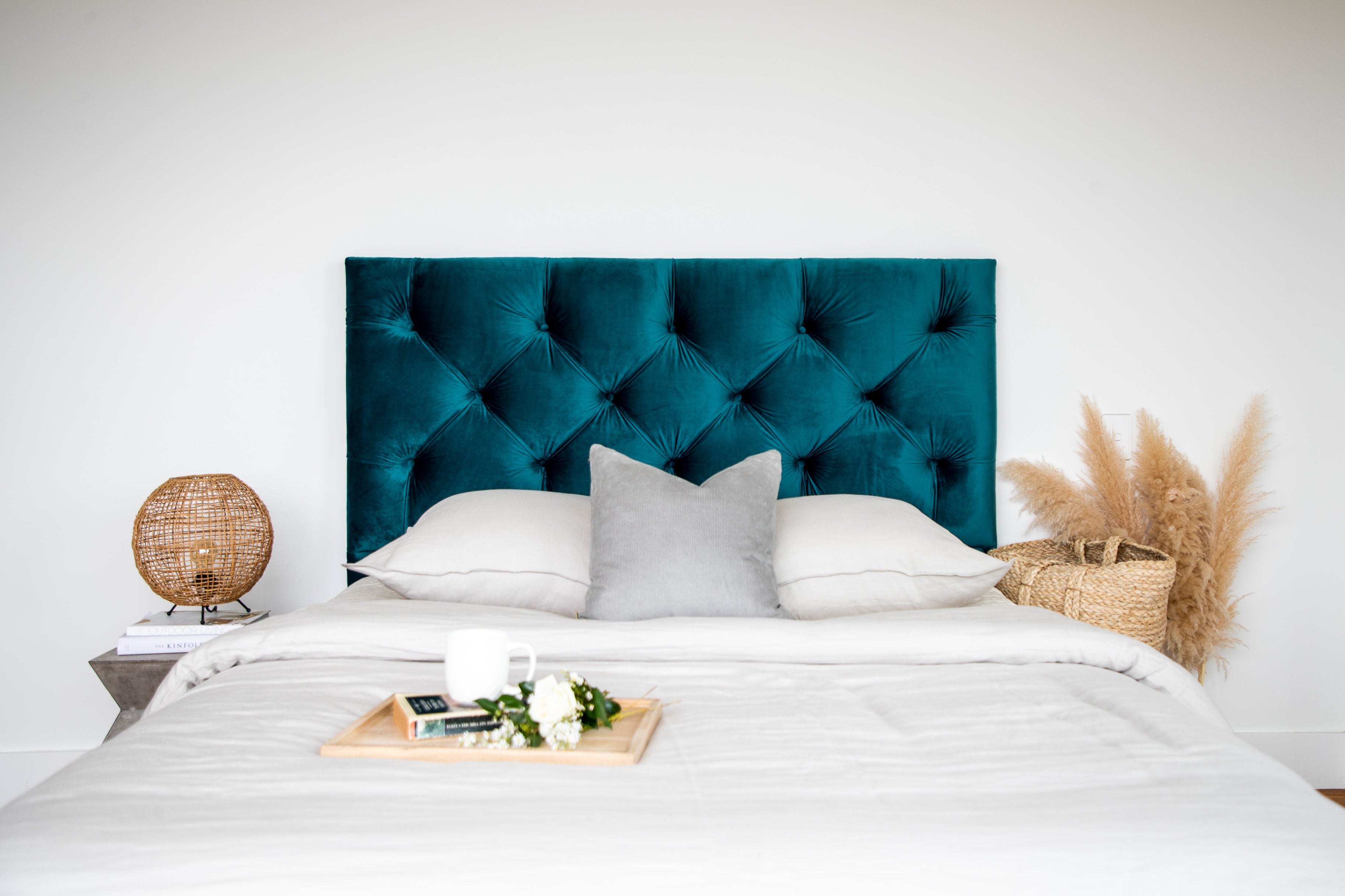 Victoria Upholstered Headboard - Queen Size Bed Frame Headboard for Bedroom Decor - Perfect for Master Bedroom, Guest Room & Home Staging