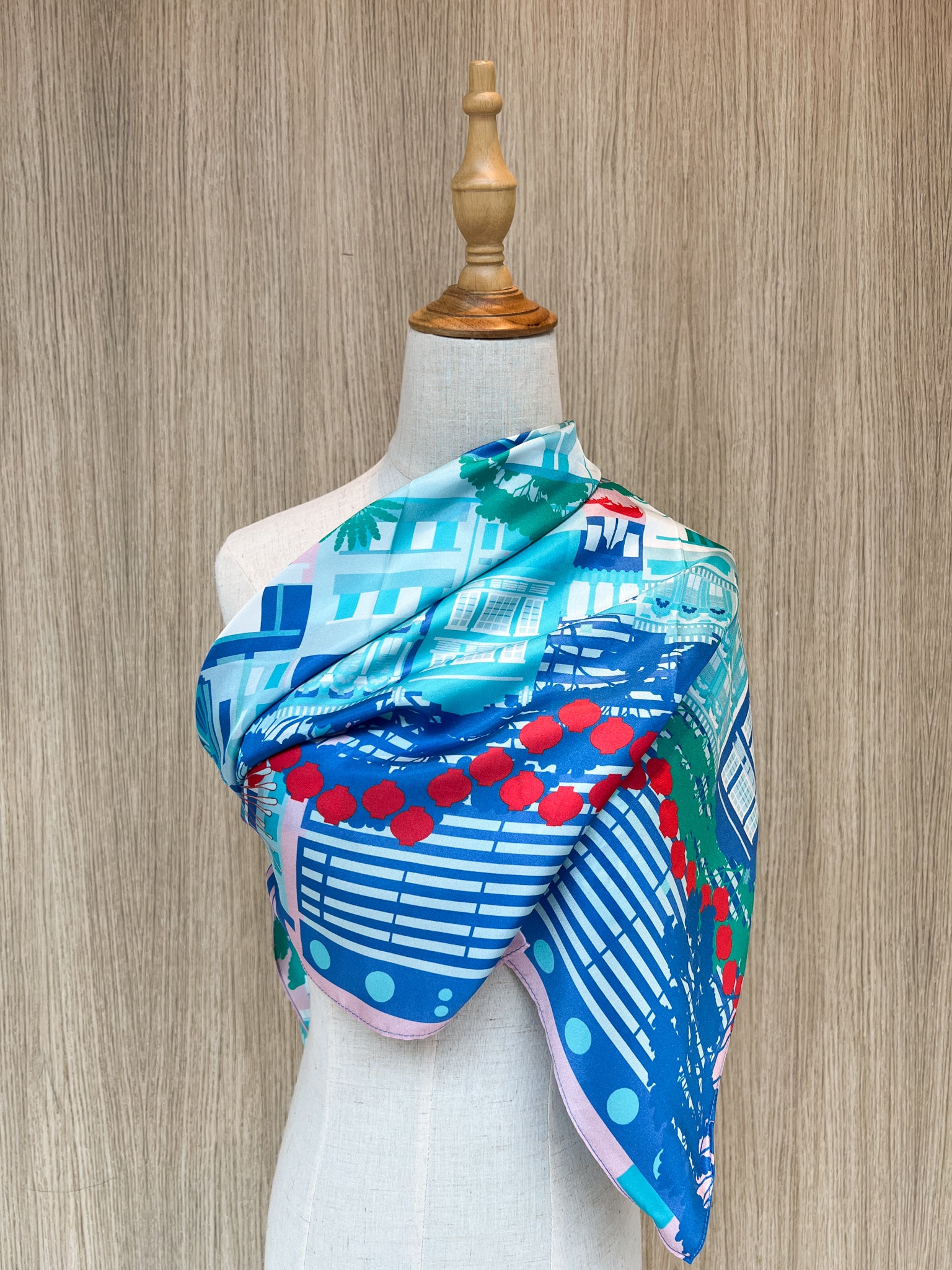 Elegant A City in a Garden Silk Scarf - Luxury Fashion Accessory for Women, Perfect for Office, Party & Travel