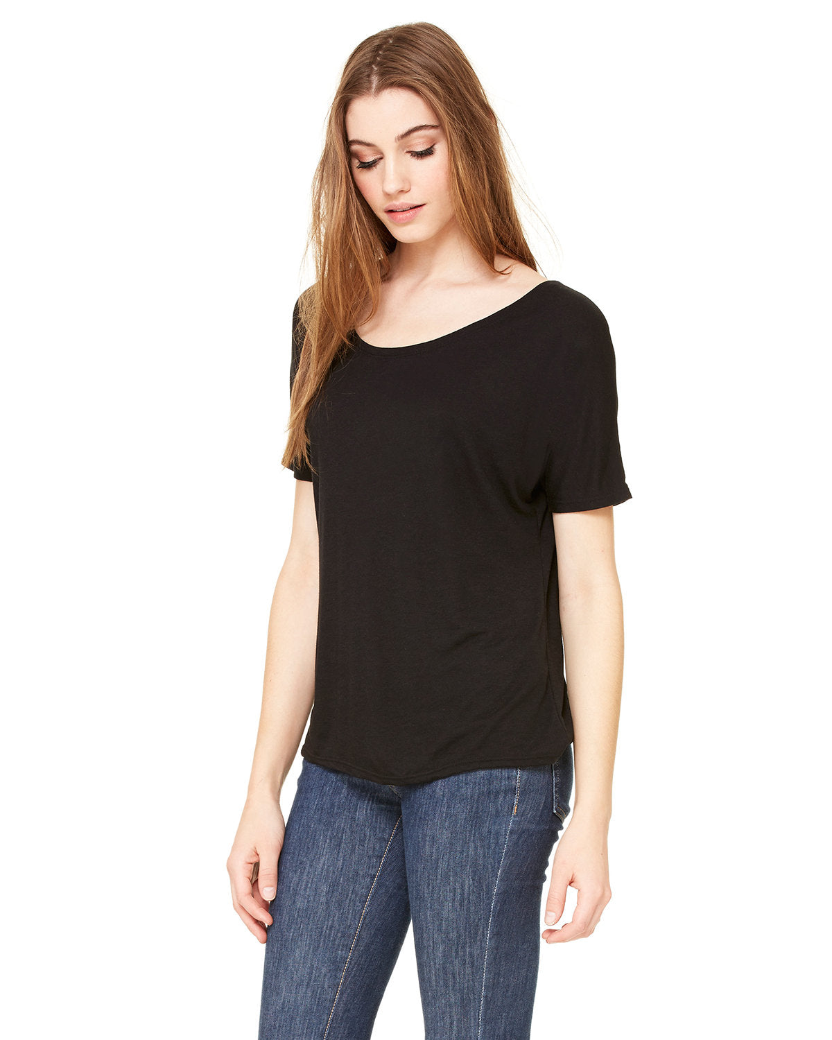 Bella + Canvas 8816 Women's Soft Slouchy Scoop Neck T-Shirt - Comfortable Casual Tee for Everyday Wear, Lounge & Street Style