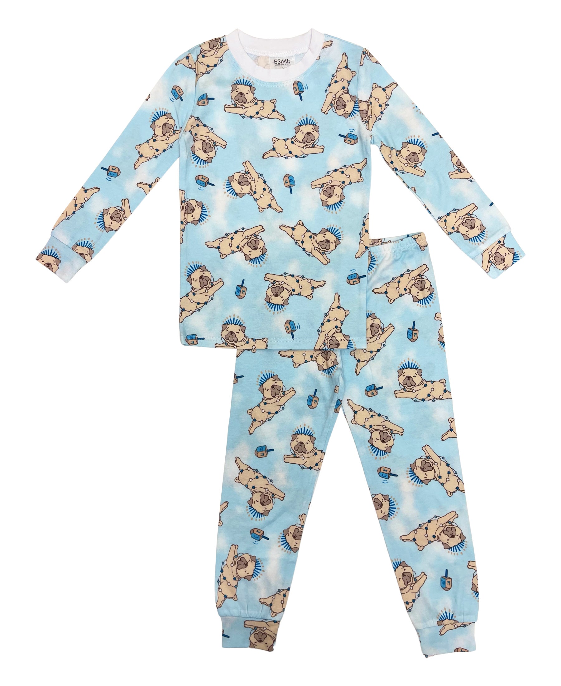 Boys Hanukkah Pug Outfit Set - Cute Dog Themed Holiday Pajamas for Kids - Perfect for Hanukkah Celebrations & Christmas Family Gatherings