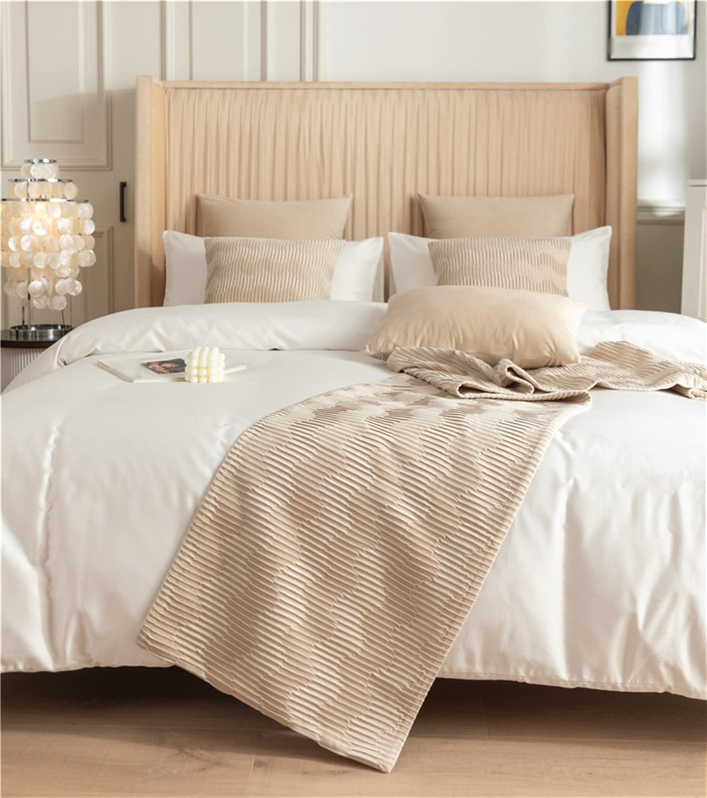 Quilted Fleece Bed Runner - Solid Beige Bed Throw for Twin/Twin XL Beds | Soft Foot of Bed Cover & Bed Scarf Protector | Perfect for Bedroom Decor & Hotel Use