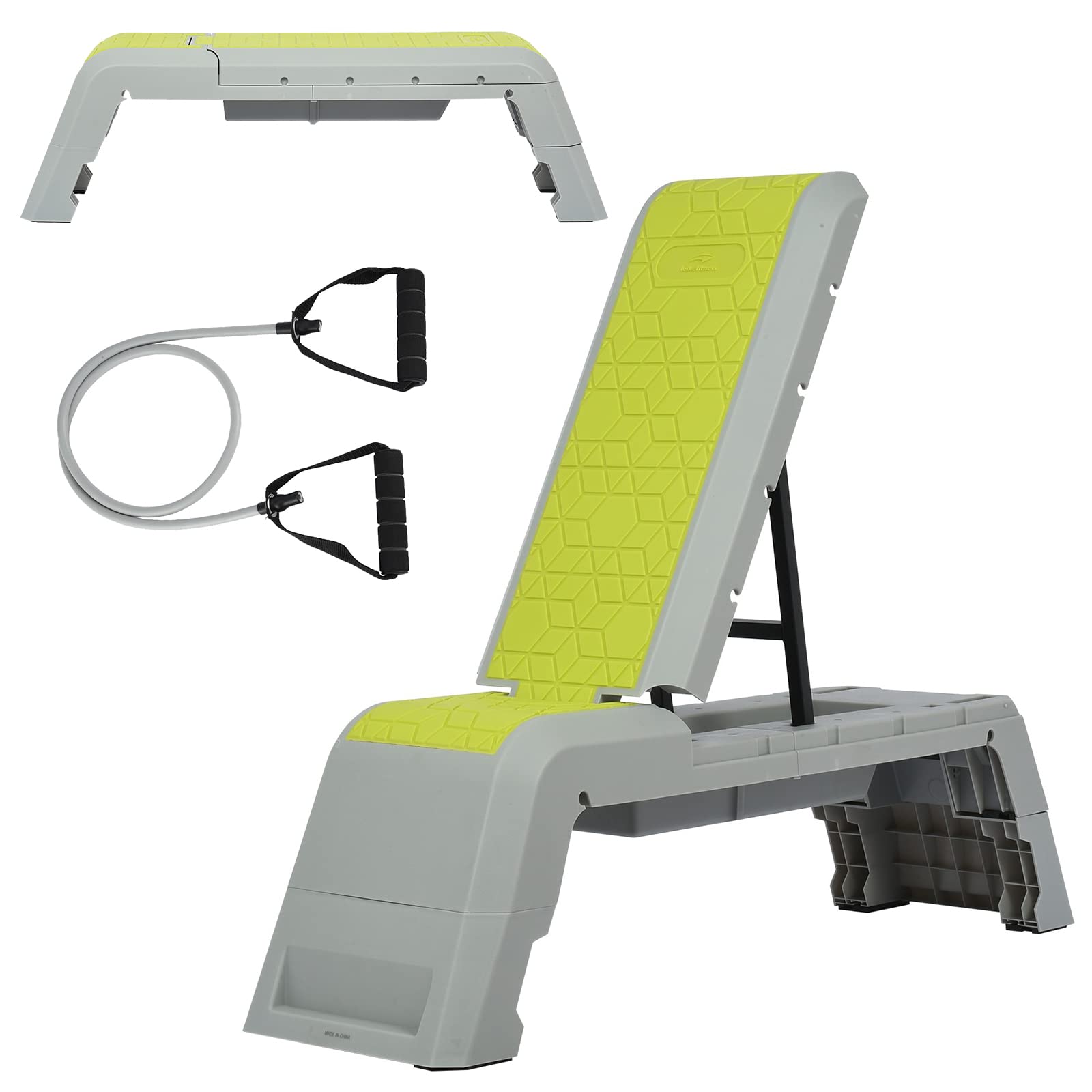 Multifunctional Foldable Aerobic Deck with Cord Workout Platform - Adjustable Dumbbell Bench & Weight Bench for Home Gym - Perfect for Cardio, Strength Training & Full-Body Workouts at Home