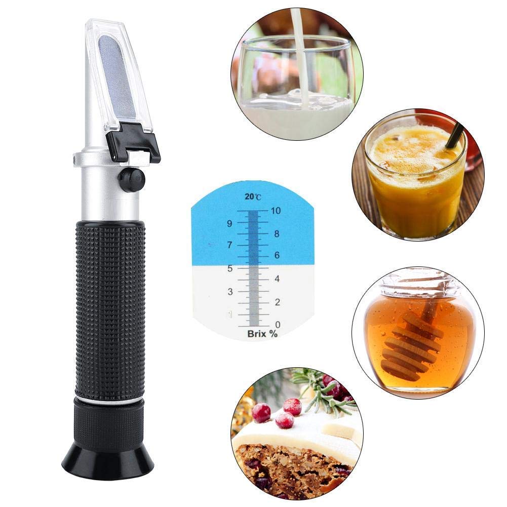 Professional 0-10% Brix Refractometer - Handheld Sugar Content Tester for Food, Jam, Beer, Milk & Fruit Juice | Perfect for Brewing, Winemaking & Food Processing