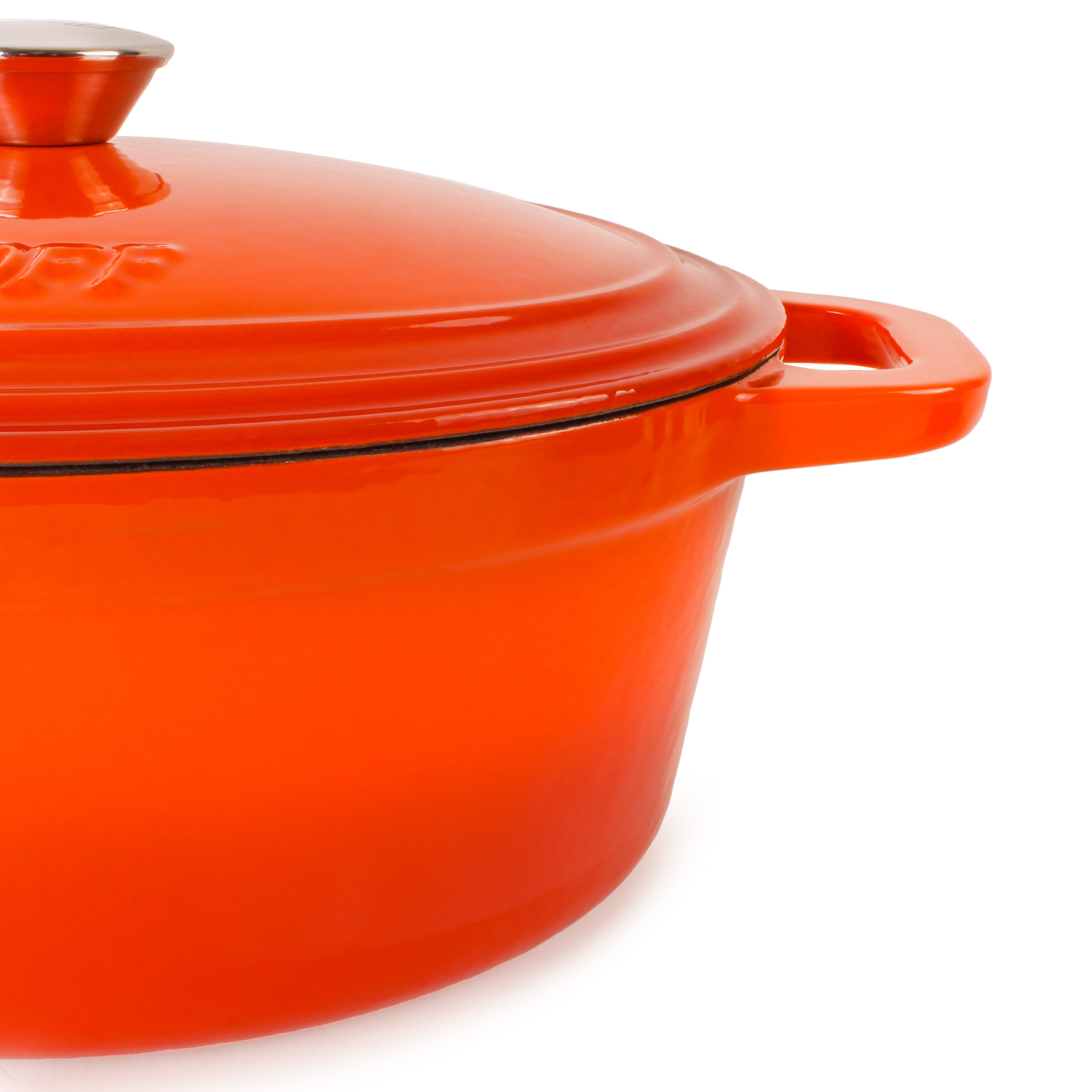 BergHOFF Neo 4-Piece Cast Iron Cookware Set - 5qt & 8qt Dutch Ovens with Matching Lids, Orange Enamel Coating - Perfect for Braising, Stewing & Baking - Ideal for Home Chefs & Outdoor Cooking
