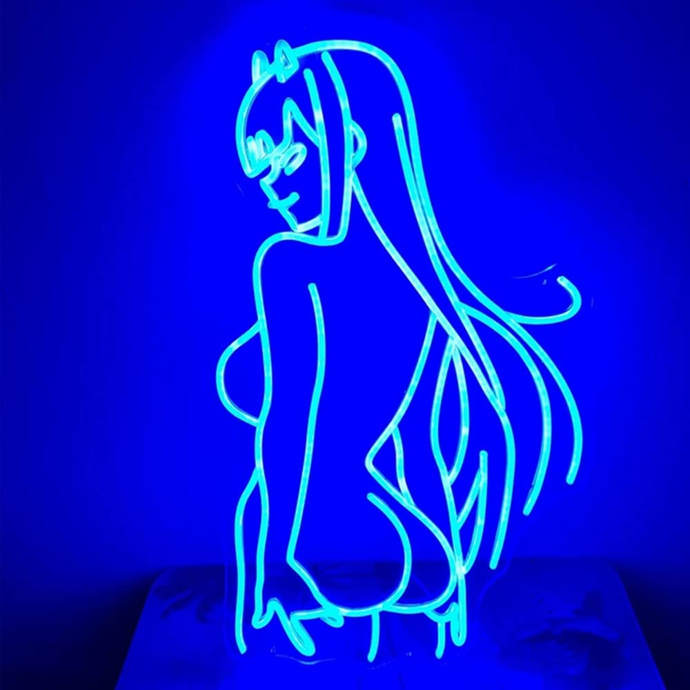 Custom LED Zero Two Anime Neon Sign - 60x36cm Wall Light for Bedroom, Gaming Room, Bar & Wedding Party Decor - Unique Christmas Gift for Anime Fans