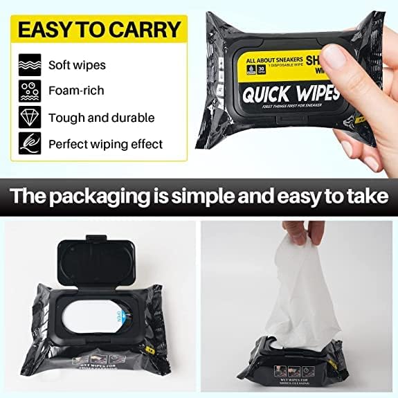 Natural Sneaker & Shoe Cleaner Wipes - 80 Count (Pack of 1) | Portable Shoe Cleaning Wipes for Quick Dirt & Stain Removal | Disposable Footwear Wipes for Sneakers, Boots & Shoes | Perfect for Gym, Travel & Outdoor Activities