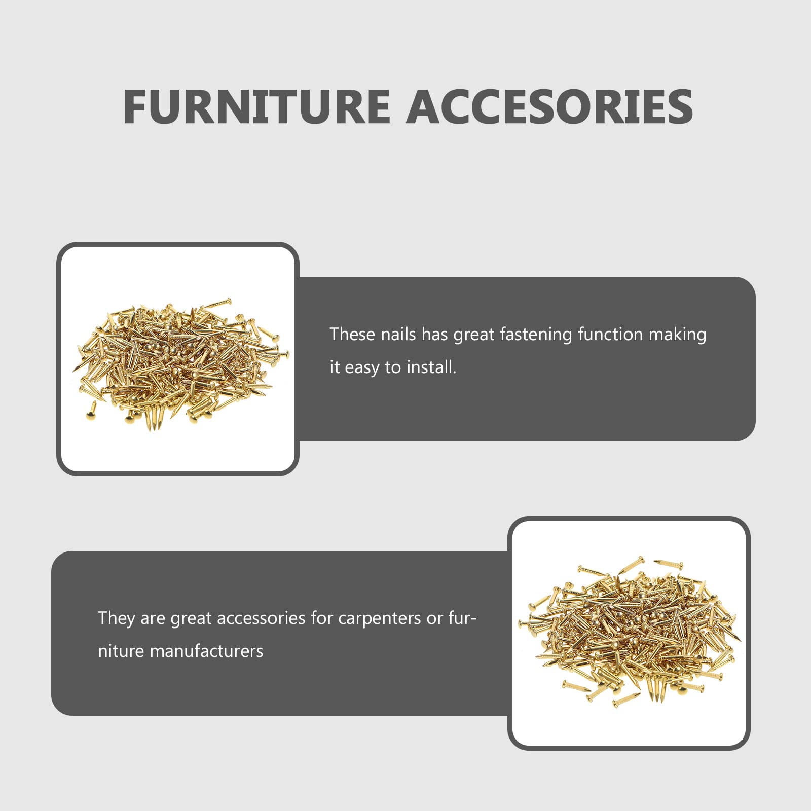 100pcs Small Brass Nails - 18mm Round Head Mini Nails for Woodworking, DIY Hinges, Jewelry Boxes & Craft Projects | Perfect for Home Decor, Furniture Repair & Wooden Model Making