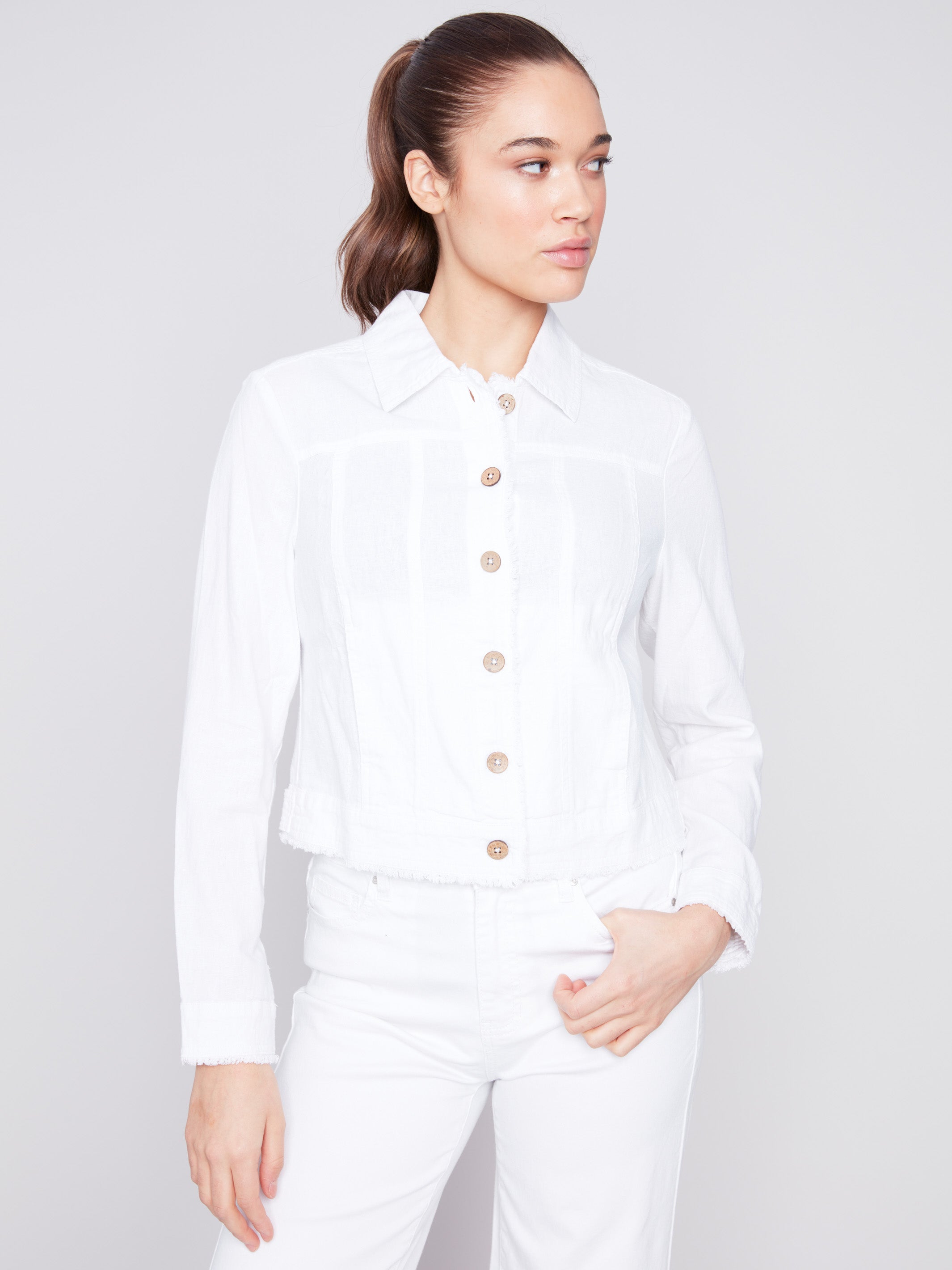 Premium Linen Blend Jacket for Women - Breathable & Lightweight White Summer Coat | Perfect for Beach Cover-Up, Outdoor Dining & Casual Wear