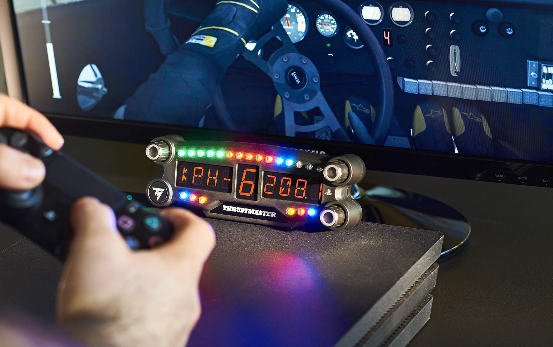 Thrustmaster BT LED Display - Wireless Bluetooth Racing Wheel Dashboard for PS4 & PC - Perfect for Sim Racing, Gaming Tournaments & Immersive Driving Experience