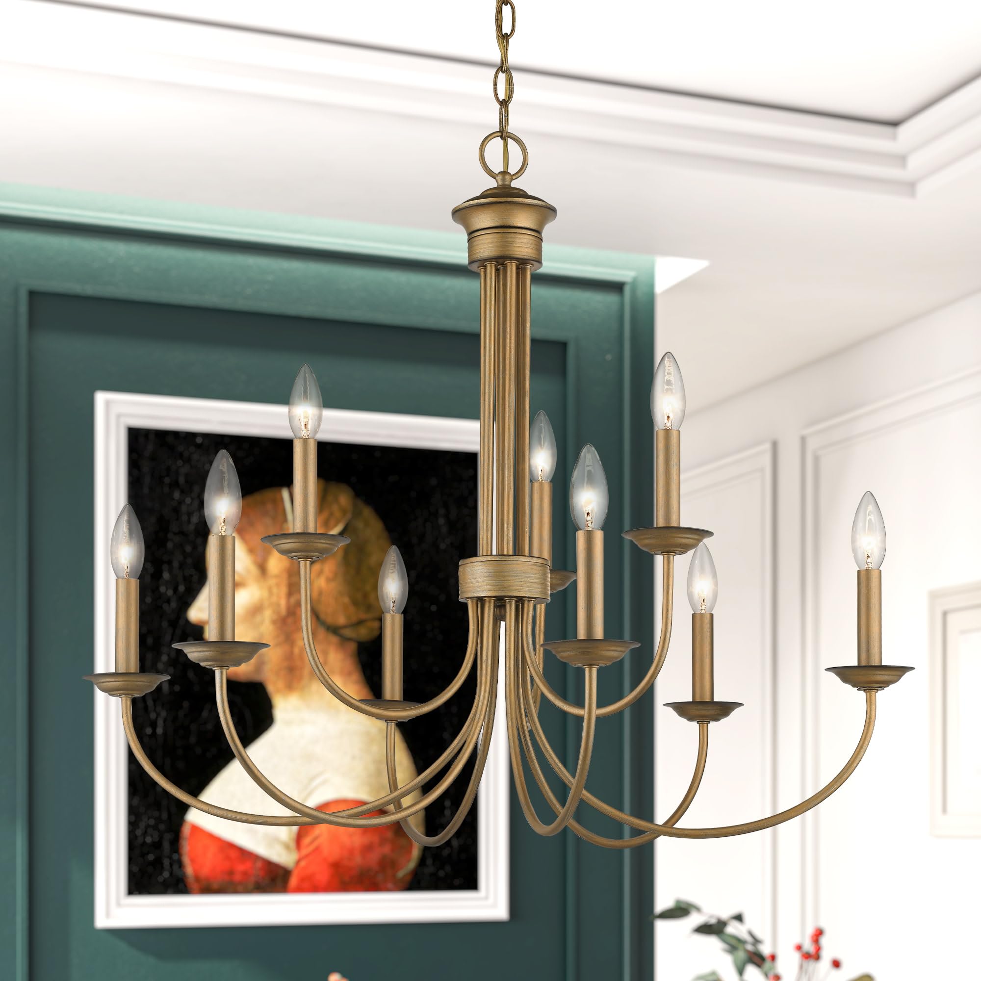 Livex Lighting 42687-04 9-Light Black Chandelier - Modern Crystal Ceiling Light Fixture for Dining Room, Bedroom, or Living Room Decor