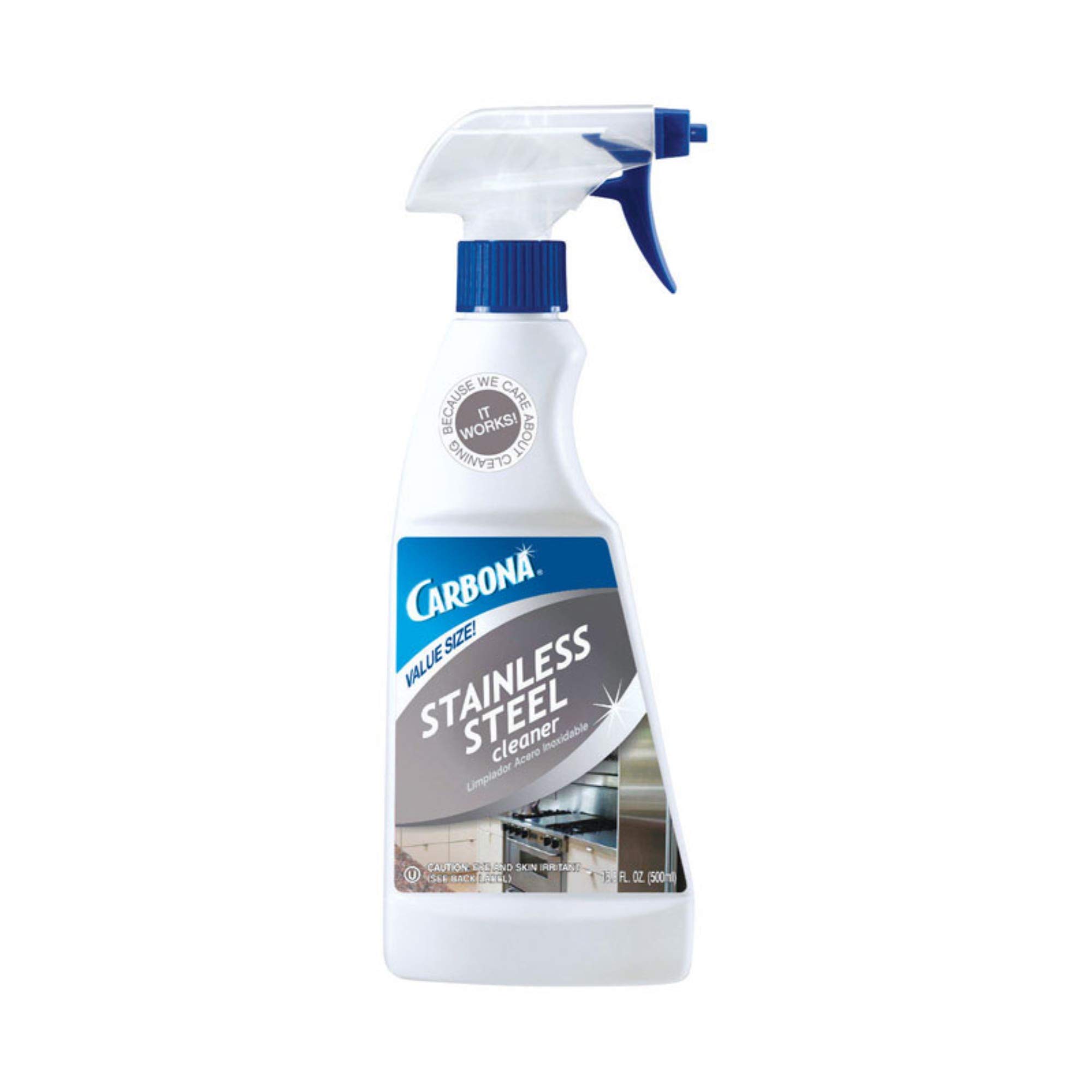 Carbona Stainless Steel Cleaner - Fast Acting Polish & Protector for Kitchen Appliances, Sinks & Cookware | Removes Rust, Fingerprints & Stains | Safe for Refrigerators, Ovens & BBQ Grills