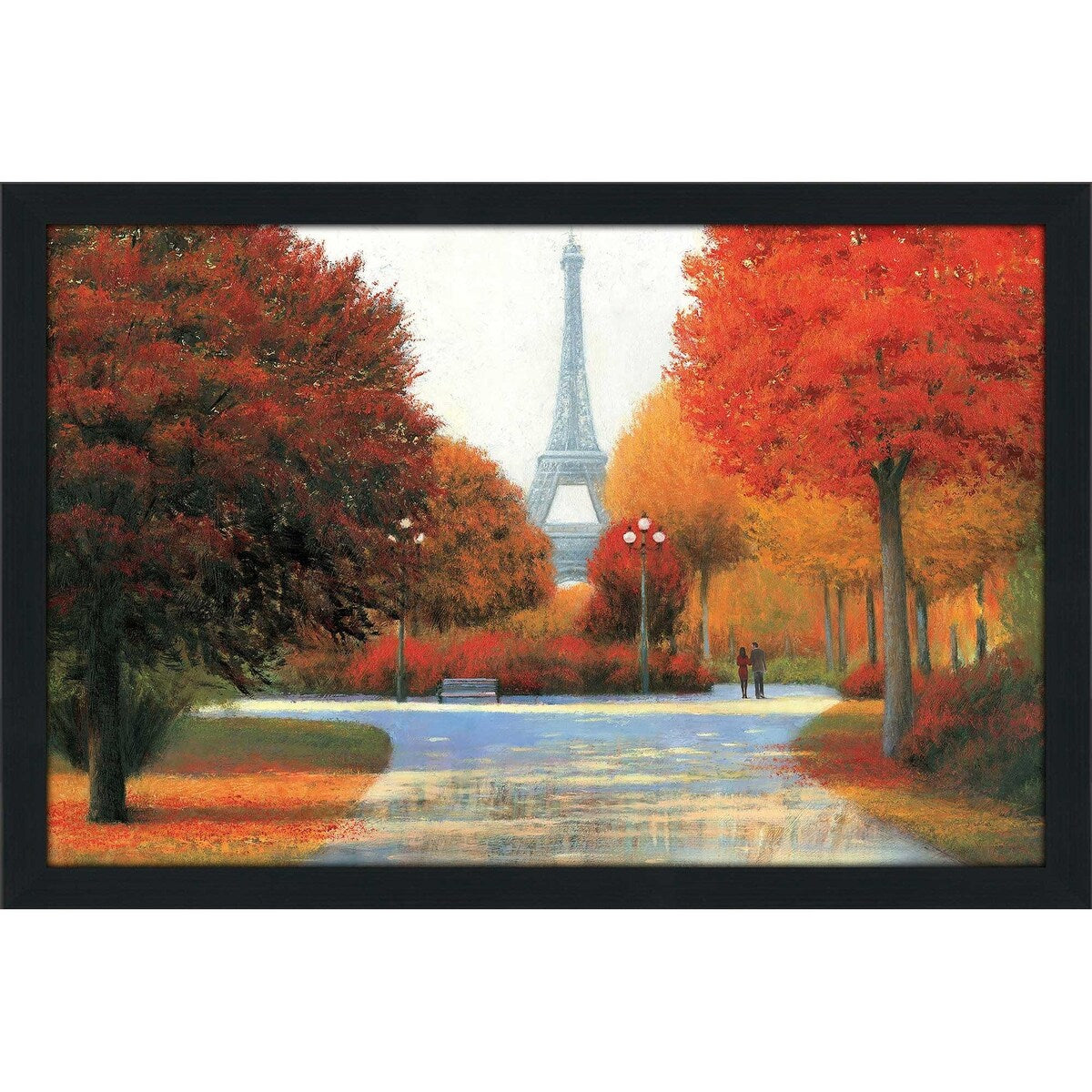 Autumn in Paris Couple Print Acrylic Wall Art - Romantic Home Decor for Living Room, Bedroom & Office