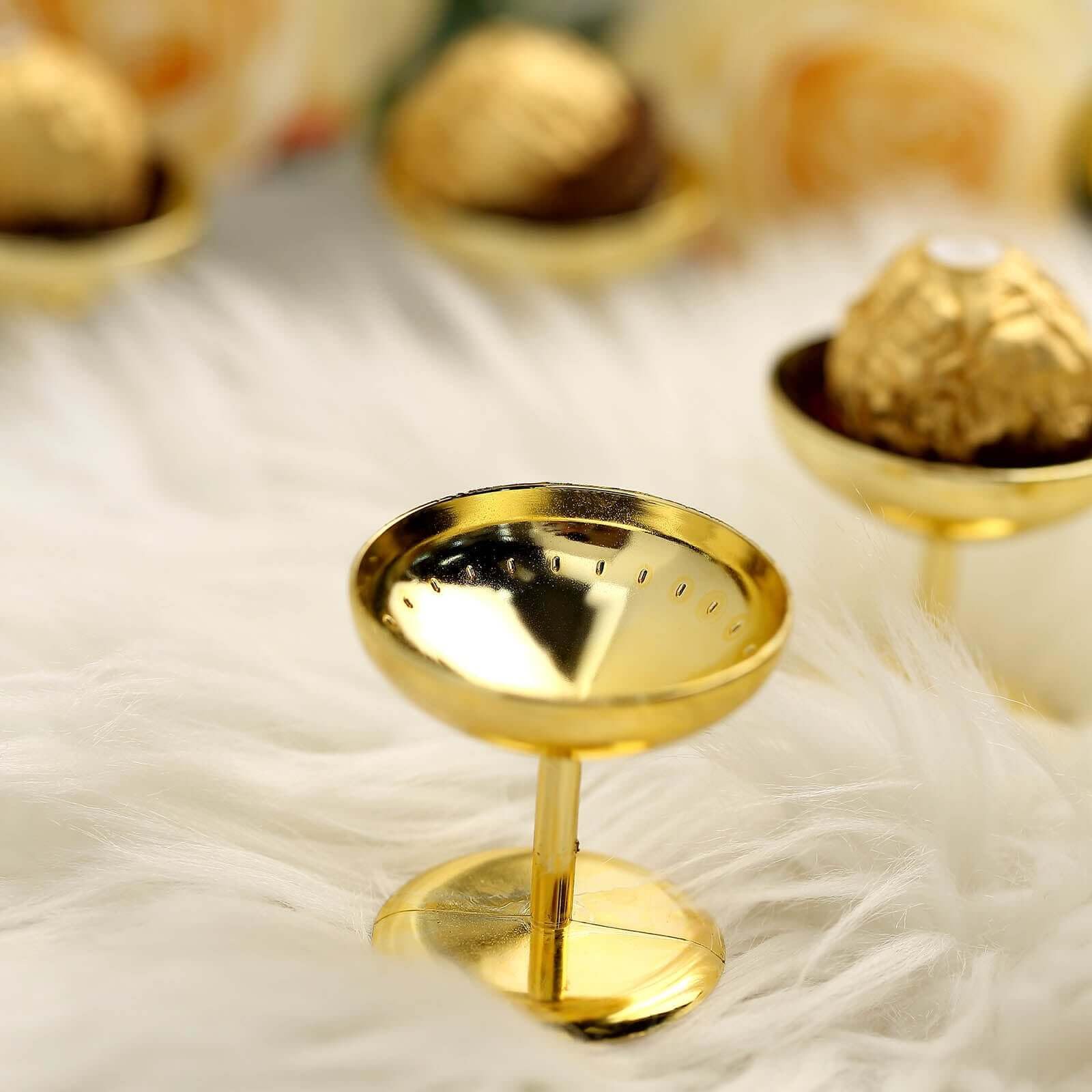 Efavormart 12 Pack 2 Inch Gold Party Favor Dessert Cups - Elegant Wedding Candy Dishes for Treats & Snacks | Perfect for Bridal Showers, Birthday Parties & Special Events