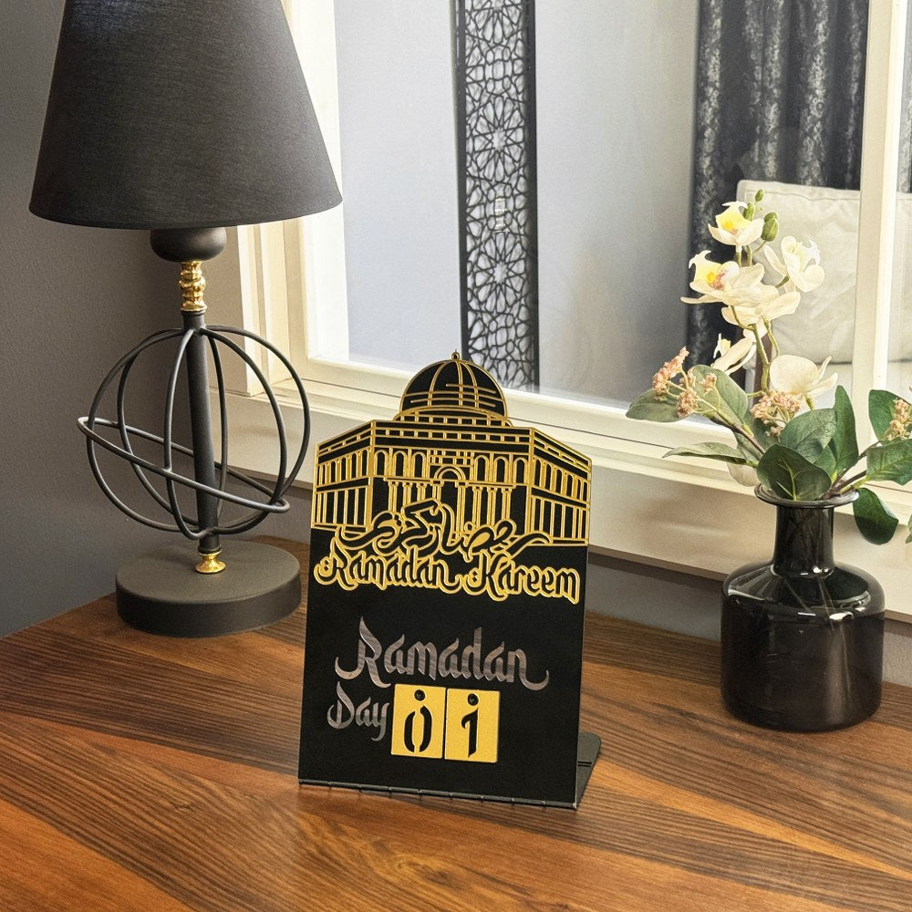 Ramadan Calendar 2024 - Islamic Gift Set for Ramadan & Eid Decor - Masjid Al Aqsa Design - Perfect for Home, Mosque & Office Celebrations