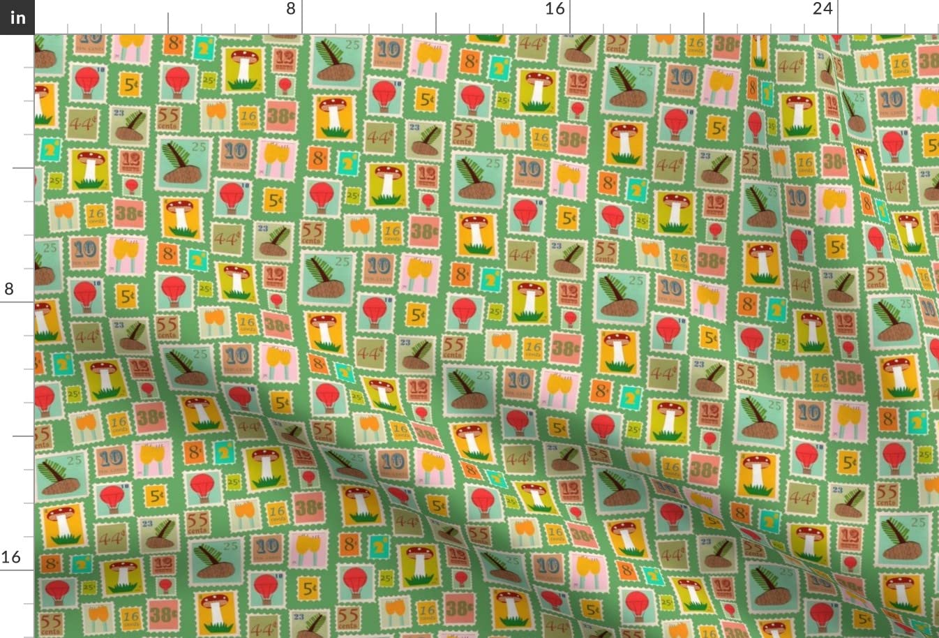 Whimsical Mushroom Printed Minky Fabric - Soft Flower Green Nature Design for Sewing Baby Blankets, Quilt Backing & Plush Toys | Spoonflower Premium Fat Quarter Fabric for DIY Crafts & Home Decor Projects