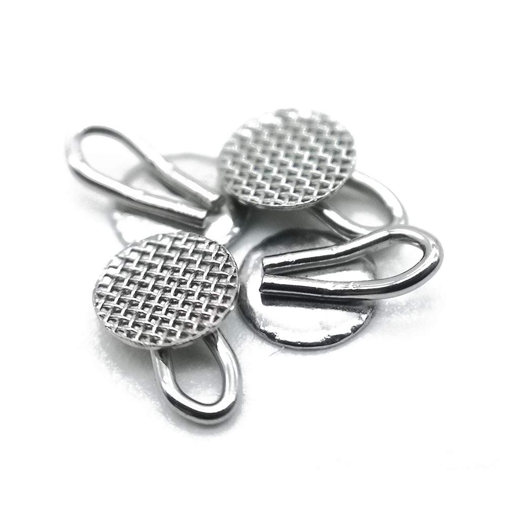 Orthodontic Braces Bondable Lingual Buttons with Traction Hooks - 10pcs/Pack, Mesh Base (5 Packs) - Perfect for Dental Alignment & Orthodontic Treatment