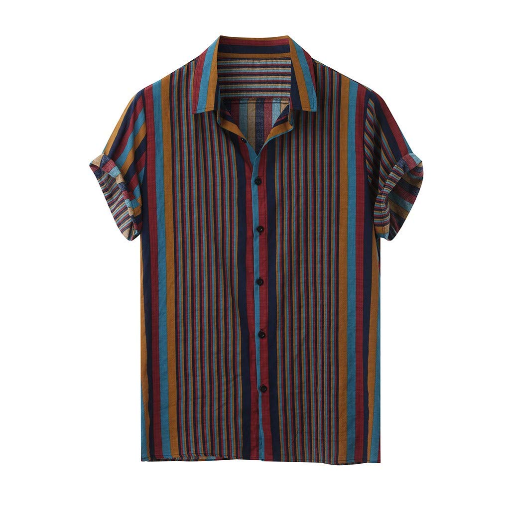 Hawaiian Shirt for Men - Loose Fit Short Sleeve Aloha Button Down Shirt | Tropical Printed Casual Beach Shirt | Perfect for Summer Vacation, Luau Parties & Island Getaways