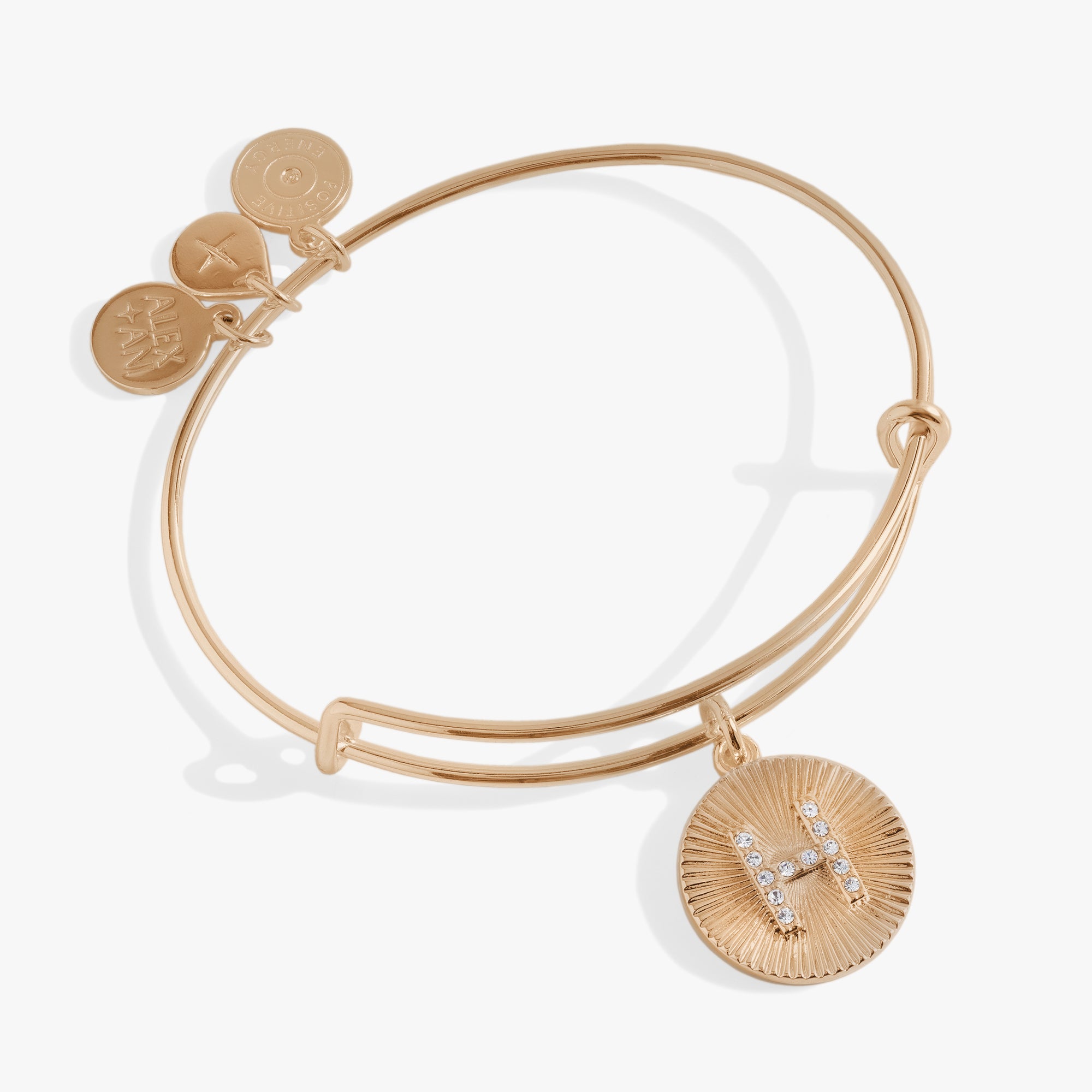 Initial H Pave Starburst Texture Bangle - Elegant Gold-Plated Bracelet for Women | Perfect for Parties, Weddings & Everyday Wear