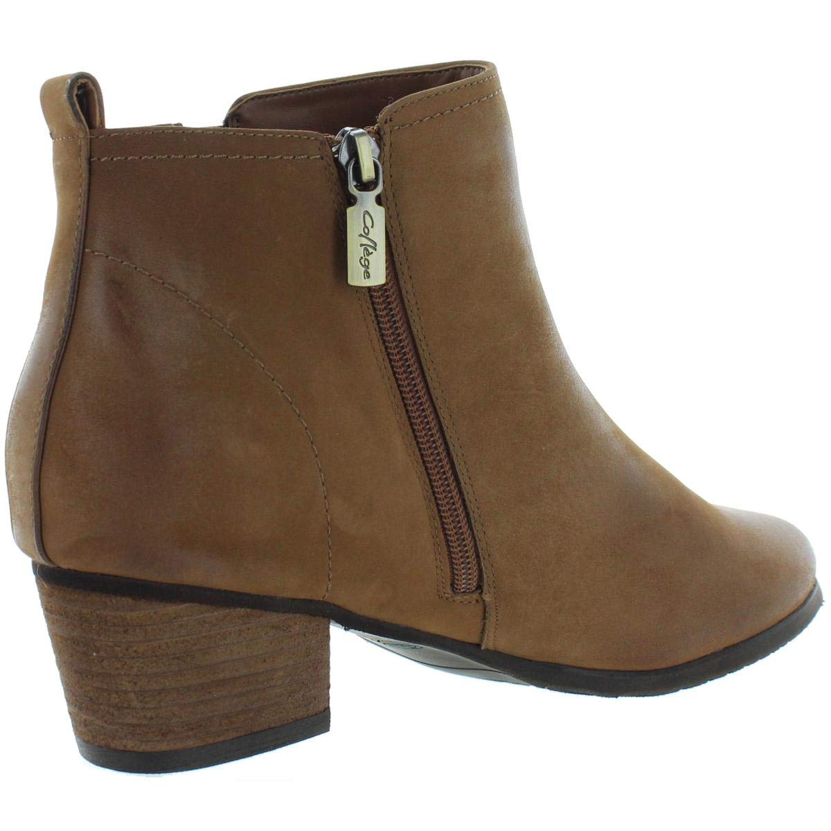 Women's Isla Closed Toe Ankle Boots - Cognac Nubuck Leather - Size 8.5 - Stylish & Comfortable for Fall/Winter Fashion, Office Wear & Casual Outings
