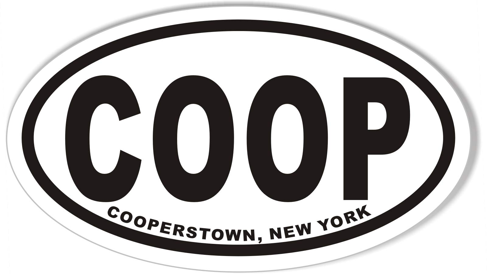 COOP Cooperstown New York Oval Bumper Sticker - Premium Vinyl Decal for Cars, Trucks, Laptops & Windows - Show Your NY Pride