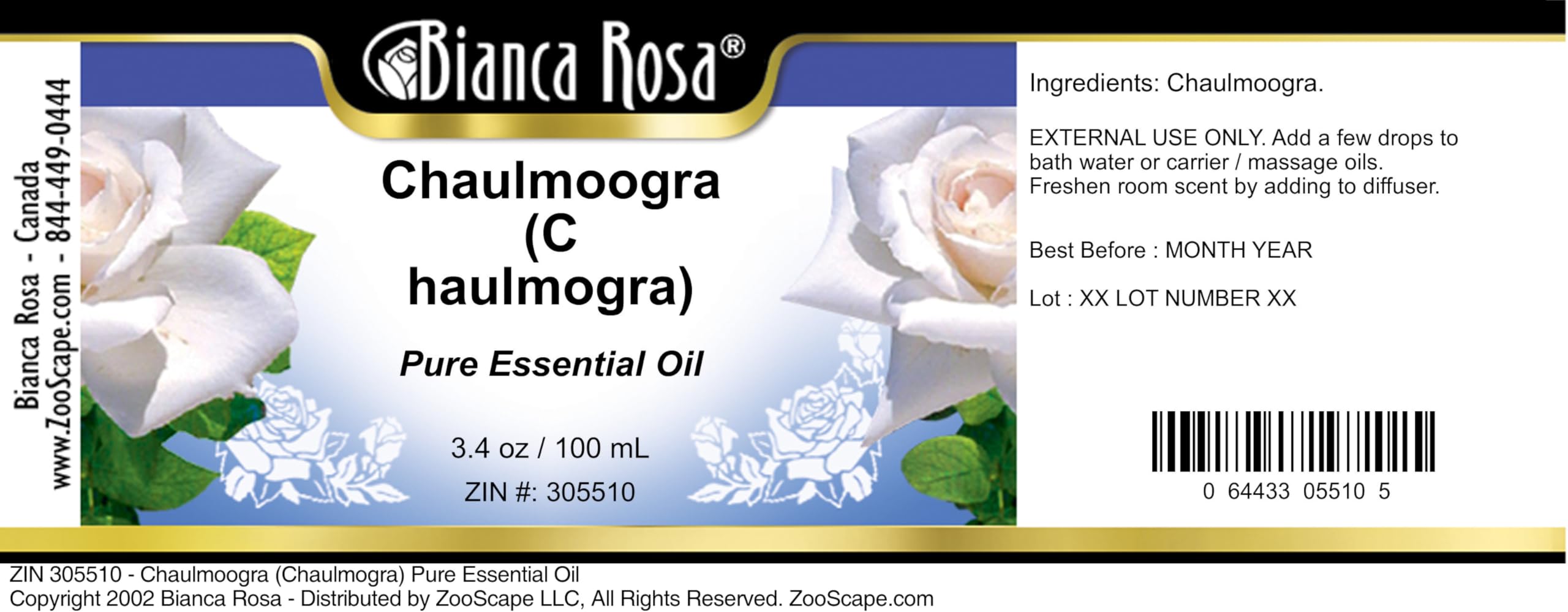 Pure Chaulmoogra Essential Oil (3.40 oz) - 3 Pack for Skin Care, Aromatherapy & Massage | ZIN: 305510