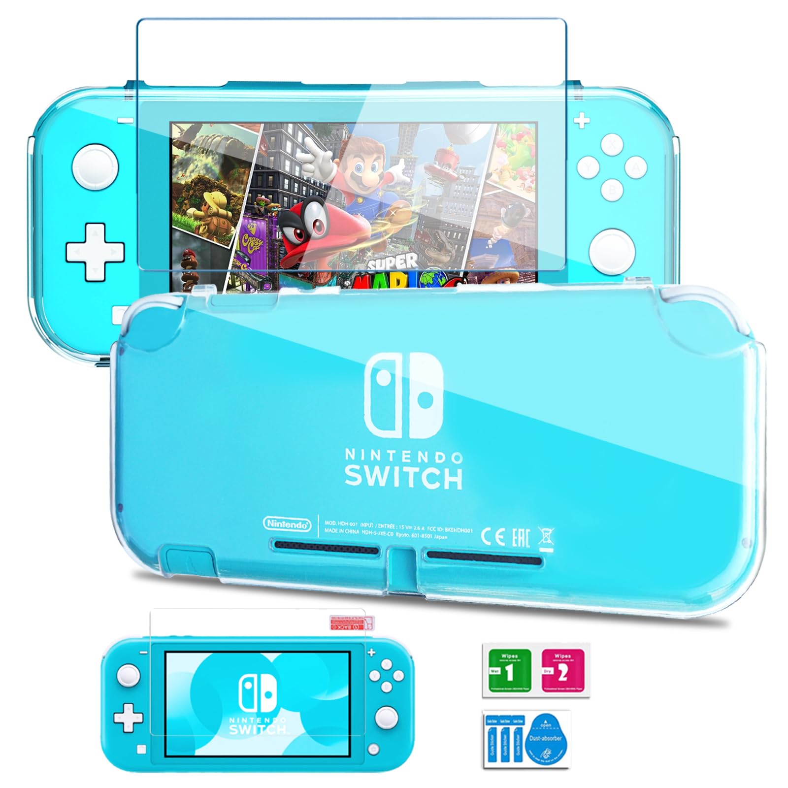 Premium Clear TPU Protective Case for Nintendo Switch Lite with HD Tempered Glass Screen Protector - Shock-Absorbent, Anti-Scratch Slim Shell Cover | Perfect for Gaming On-The-Go, Travel Protection & Everyday Use