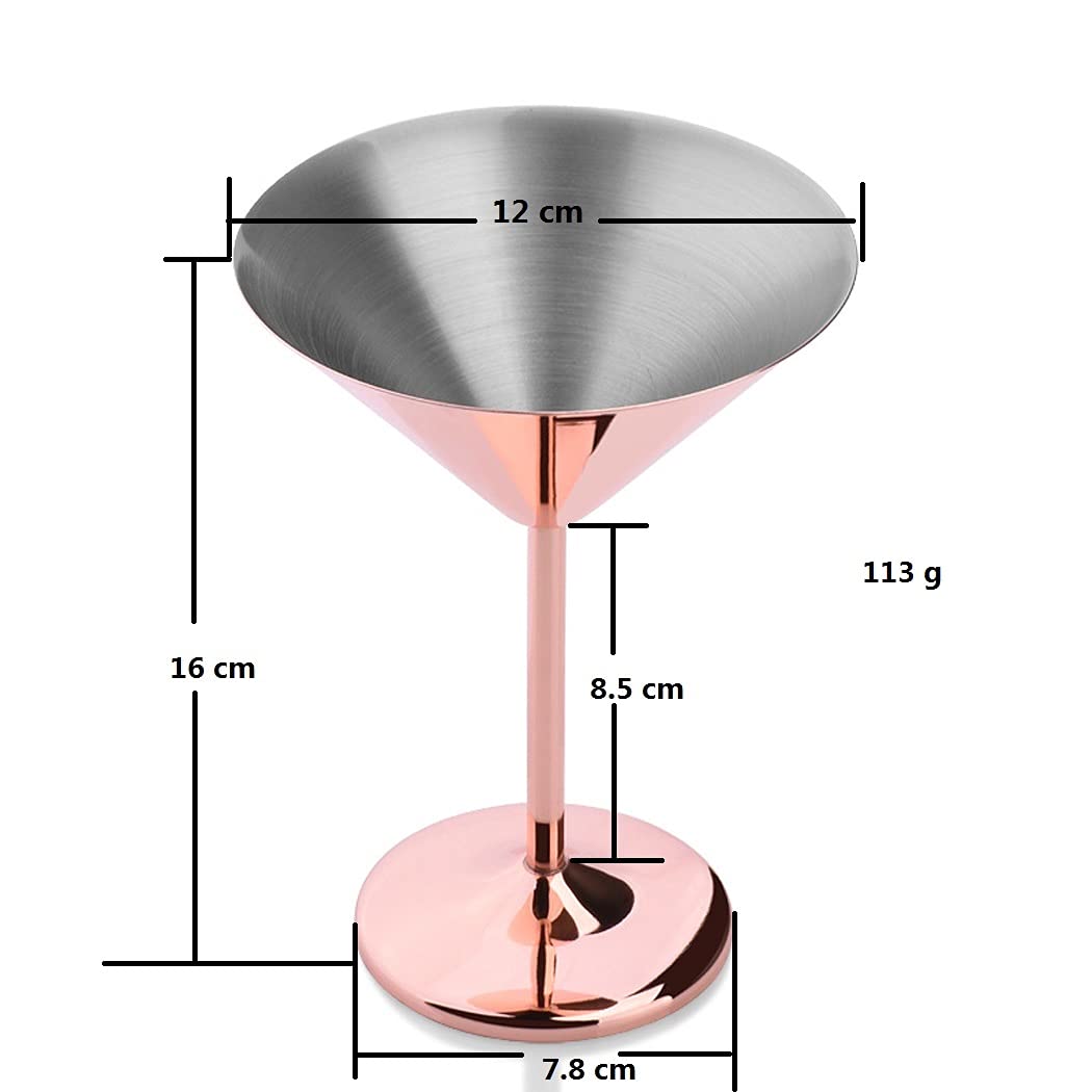 Premium Stainless Steel Martini Glasses Set - Elegant Silver Cocktail Glasses for Martinis, Cosmopolitans & More - Perfect for Home Bars, Parties & Wedding Receptions