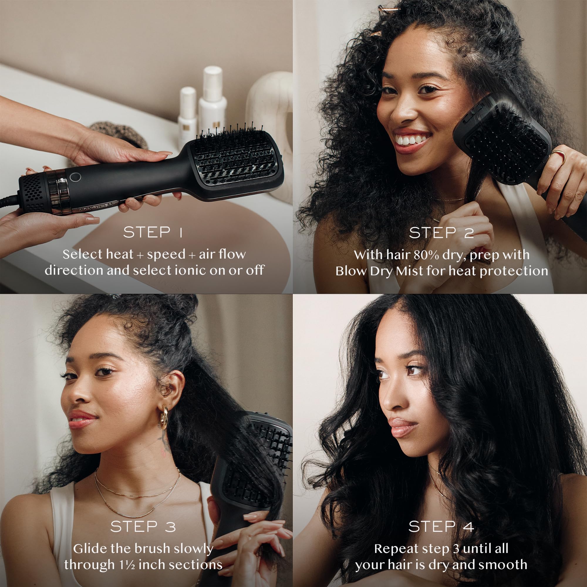 Kristin Ess Volumizing Blow Dryer Brush - Ionic Ceramic Hair Styler for Smooth Blowouts & Straightening | 3 Speed & 4 Heat Settings | Perfect for Home Salon Styling & Travel | Fast Drying with Flat Paddle Base