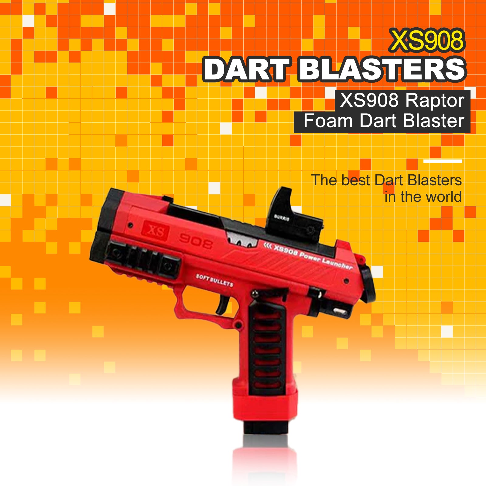 XS908 Raptor Foam Dart Blaster Toy Gun - High Performance Foam Dart Shooter for Outdoor Play, Nerf Battles & Backyard Games (Great for Kids, Teens & Adults)